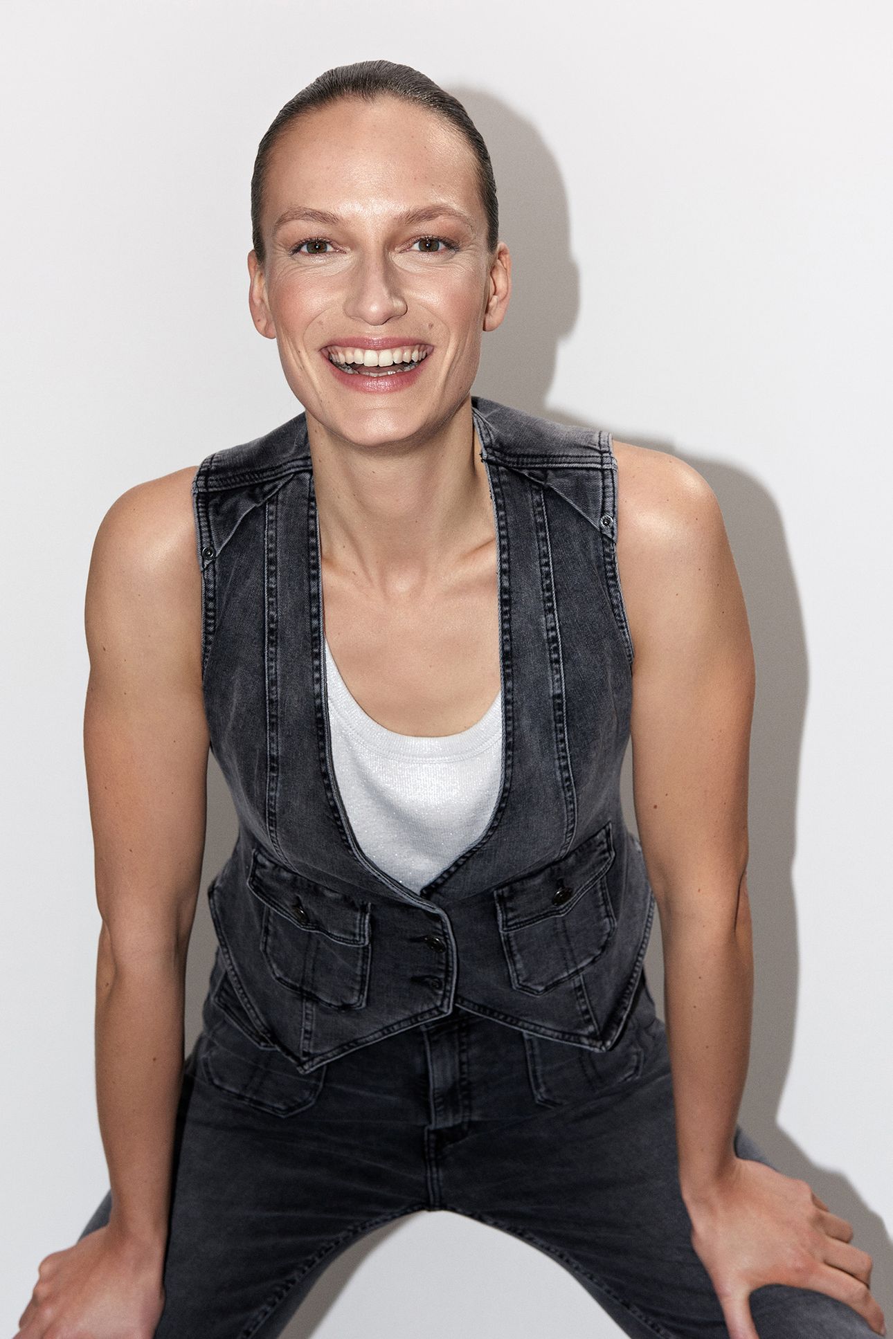 DENIM GILET COTTON BLACK DENIM BLACK DENIM 7