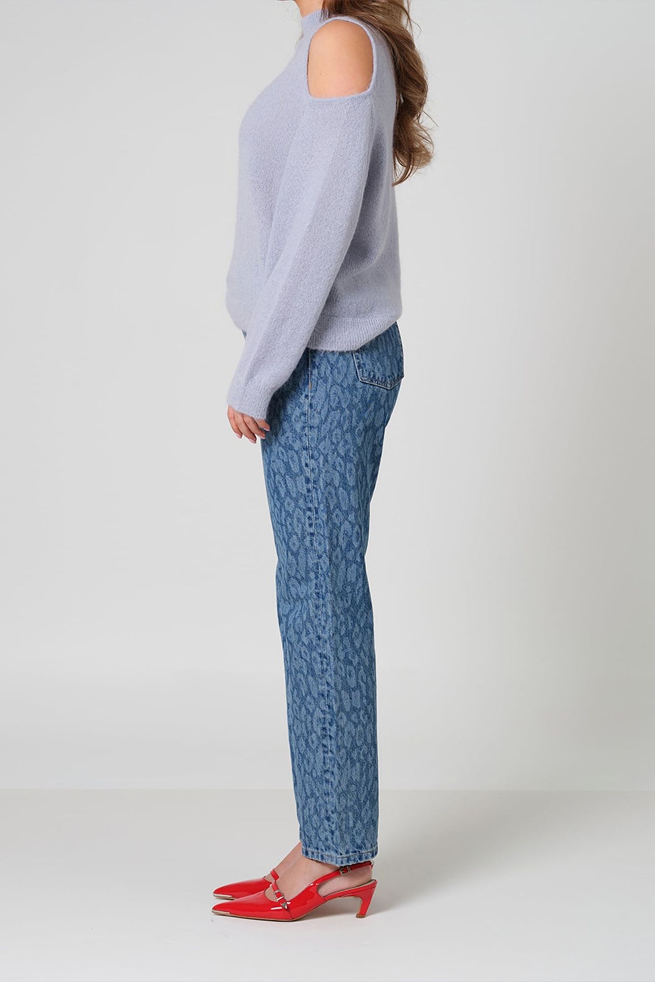 AXELLE LEOPARD STRAIGHT JEANS WASHED BLUE 4