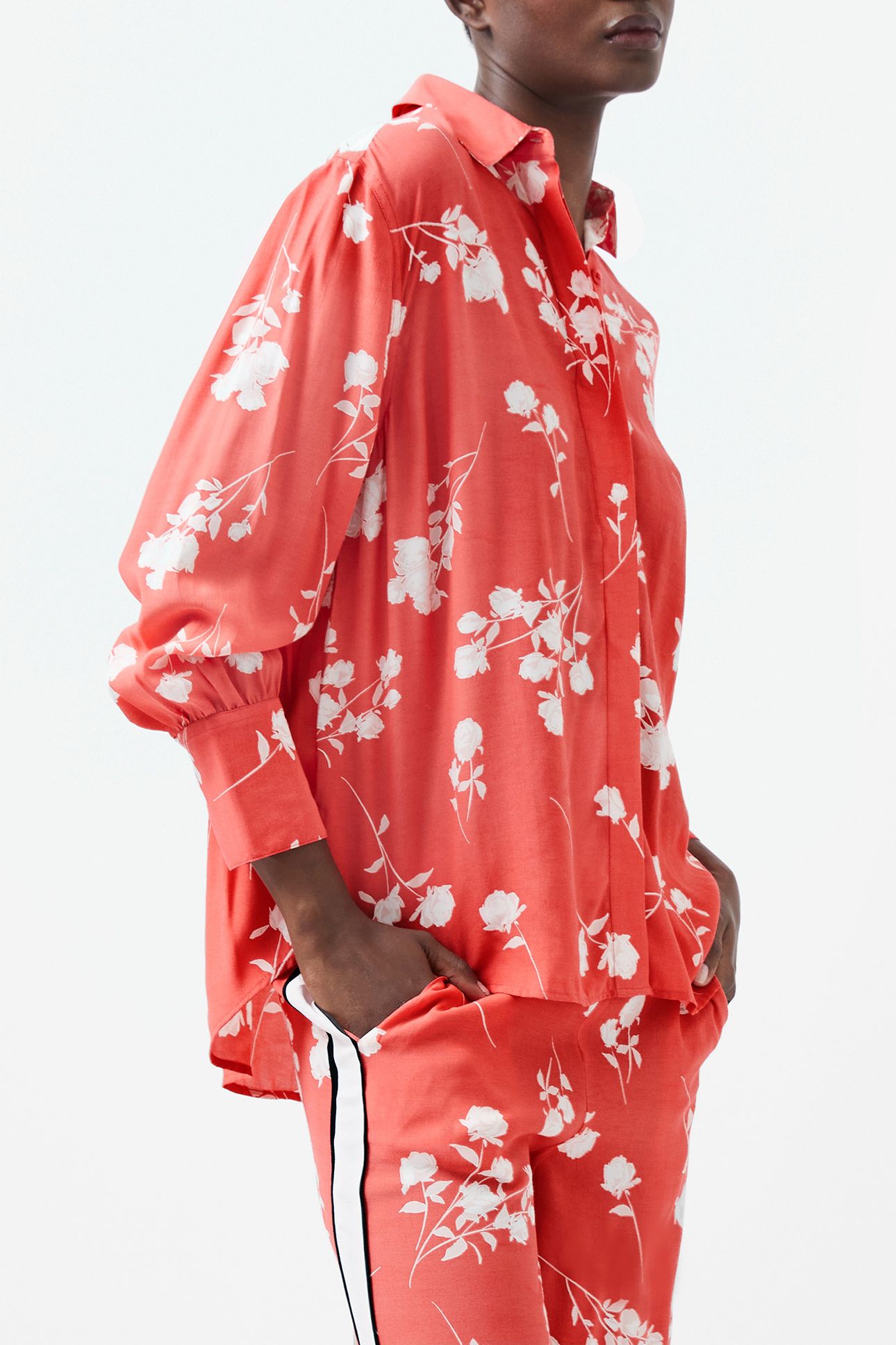ALESSANDRA DELPHINE LS SHIRT CAYENNE RED/WHITE 4
