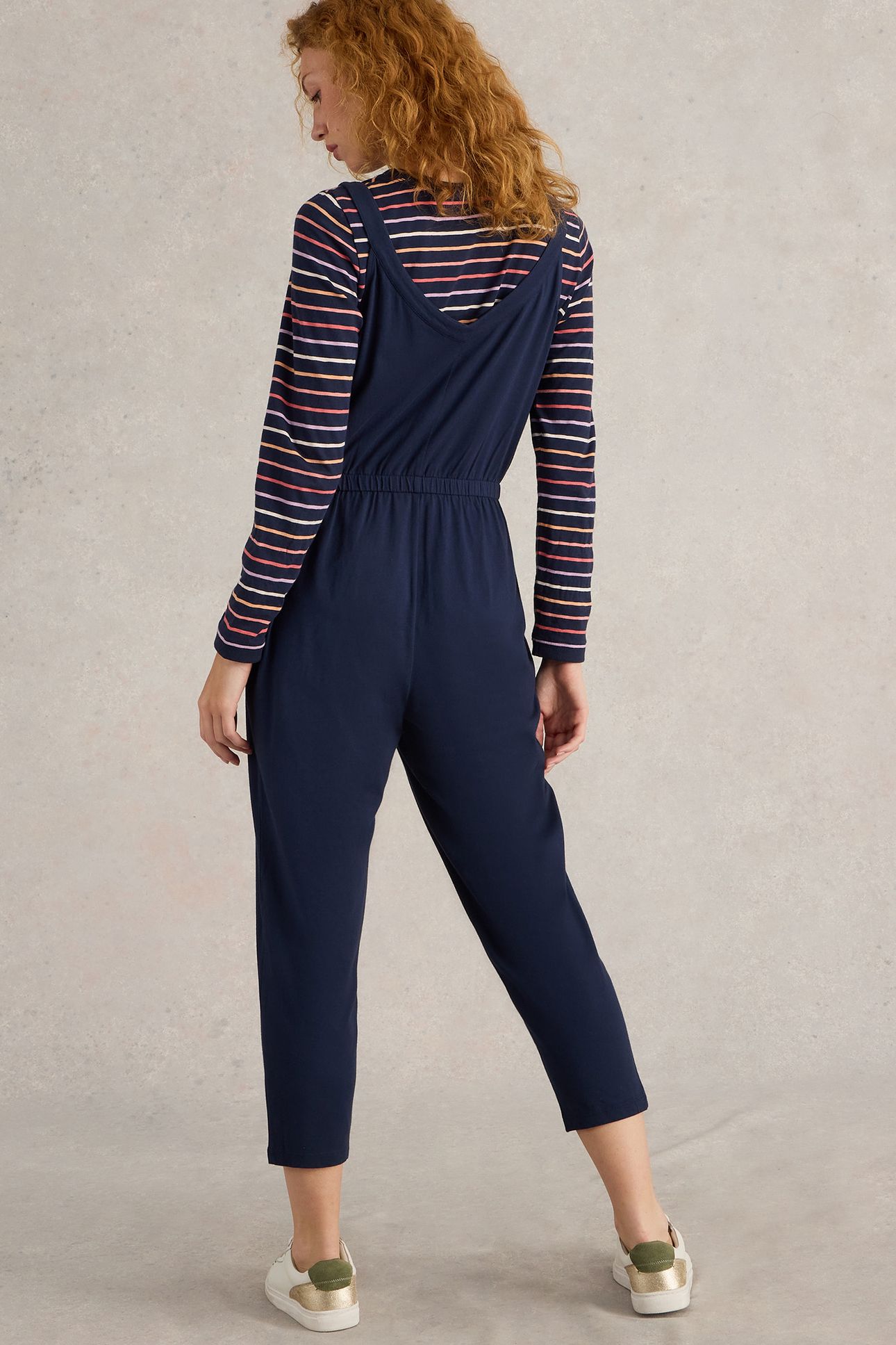 DRAWSTRING JERSEY JUMPSUIT DARK NAVY 2