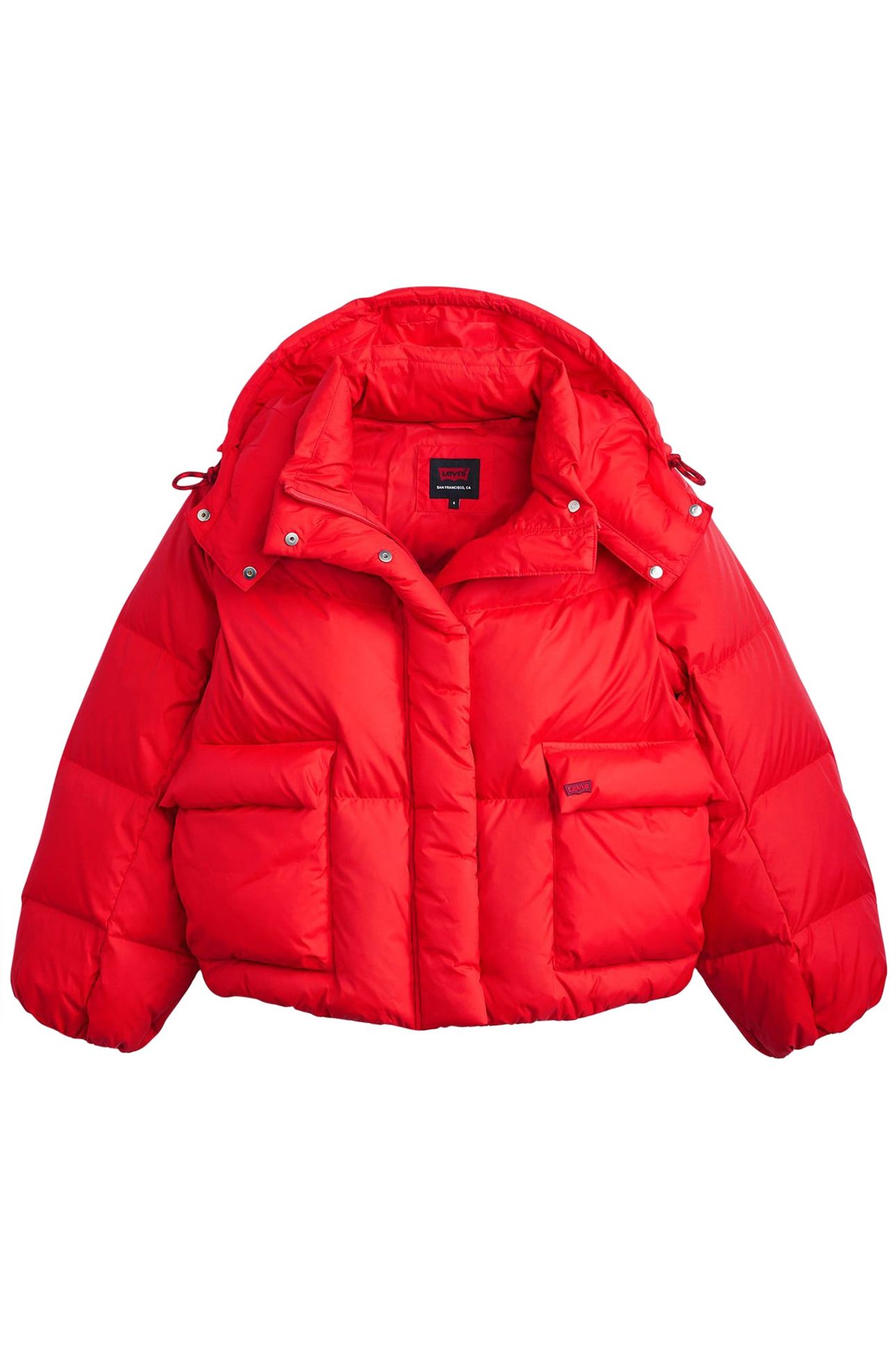 WESTERN BUBBLE SHORTY PUFFER COAT IN RED 3