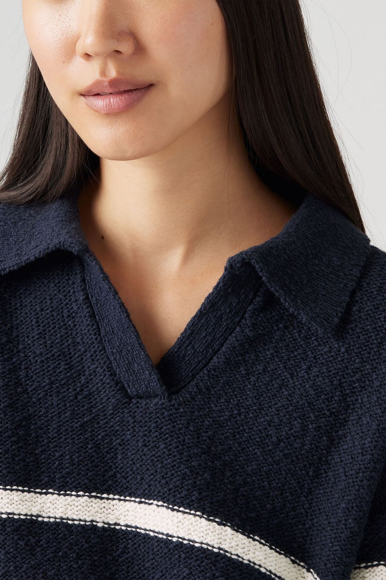 SATELLITE POLO SWEATER MARINE STRIPE 5