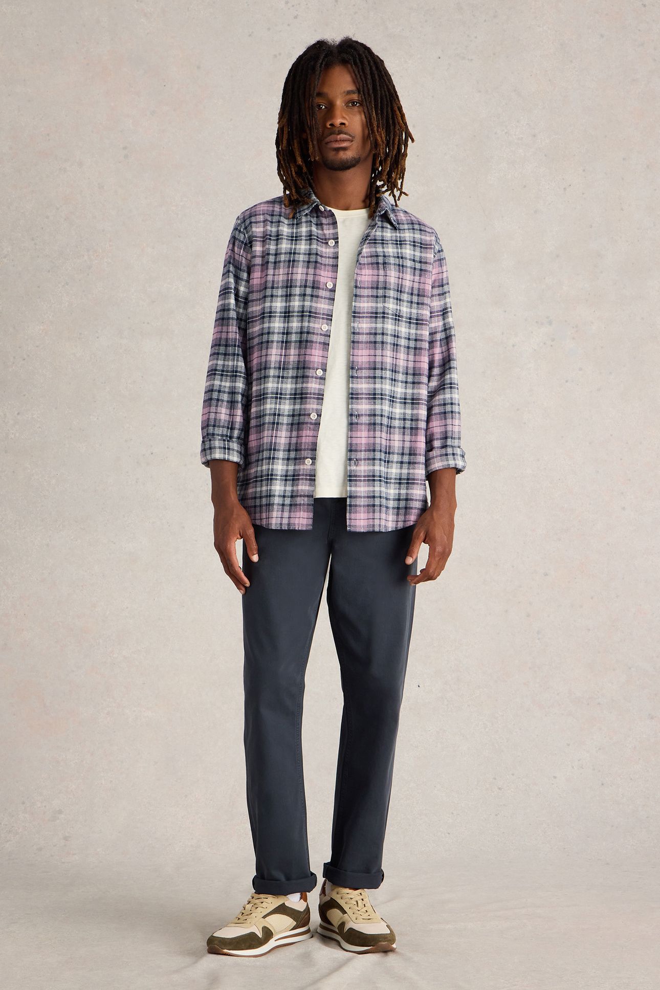 LS CHECK SHIRT PINK MULTI 1