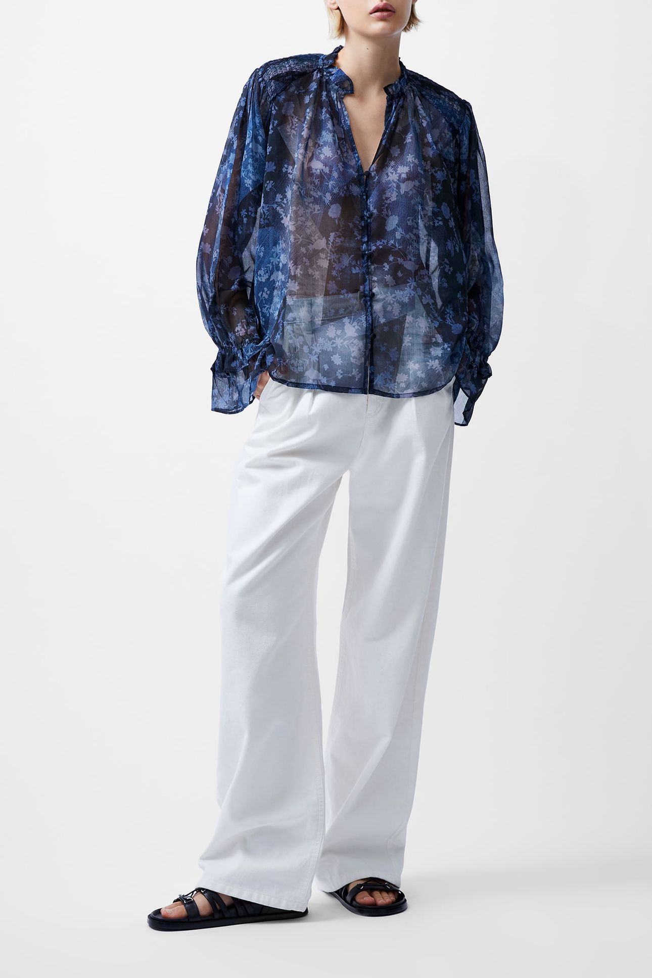 DAWN HALLIE CRINKLE TOP INDIGO 1