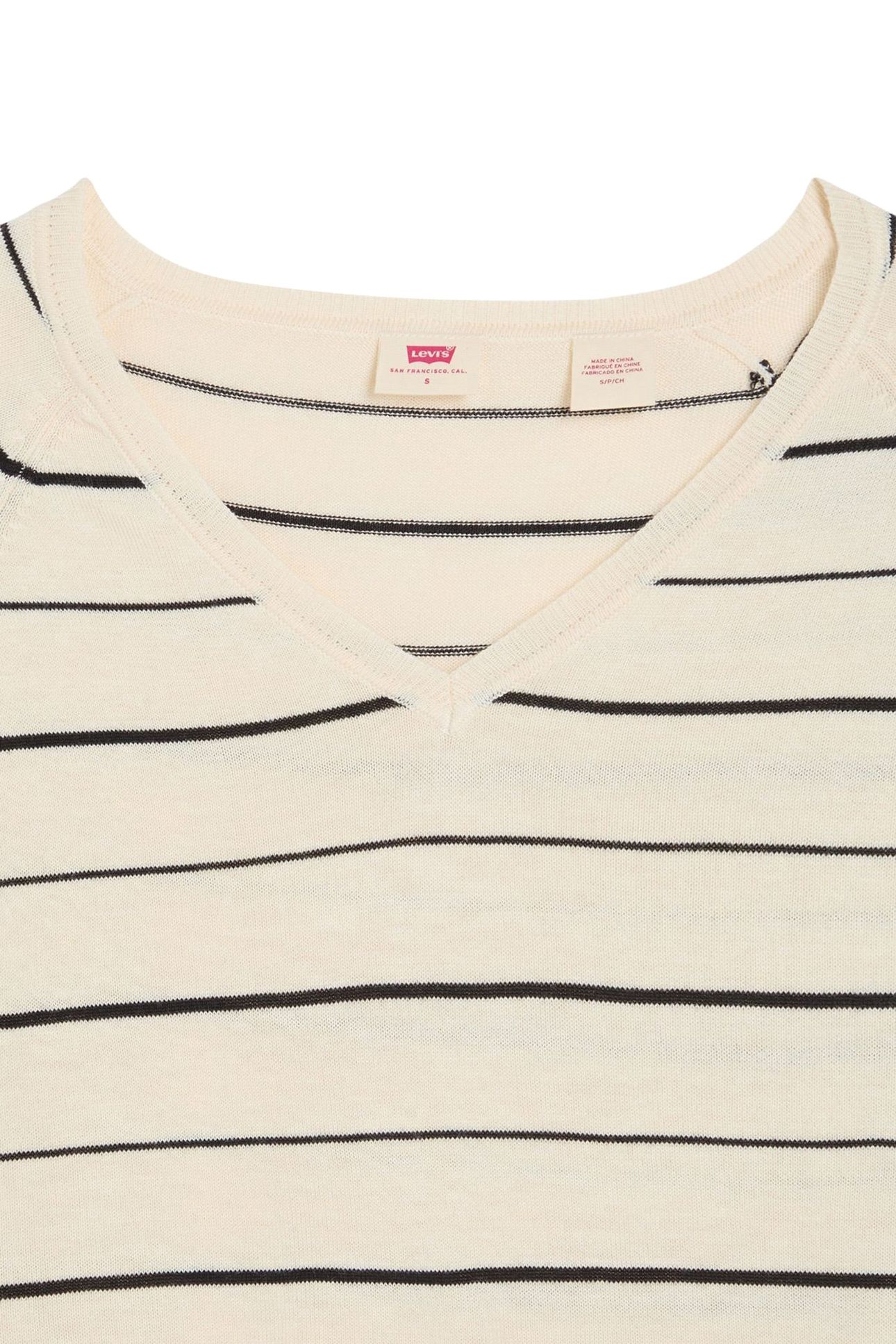 PETAL VNECK SWEATER OLYMPIC STRIPE WHITE 7
