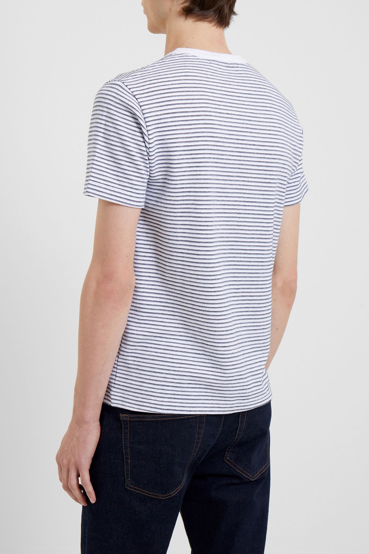 TEXTURED JERSEY STRPE SS T-SHR MARINE MULTI 2