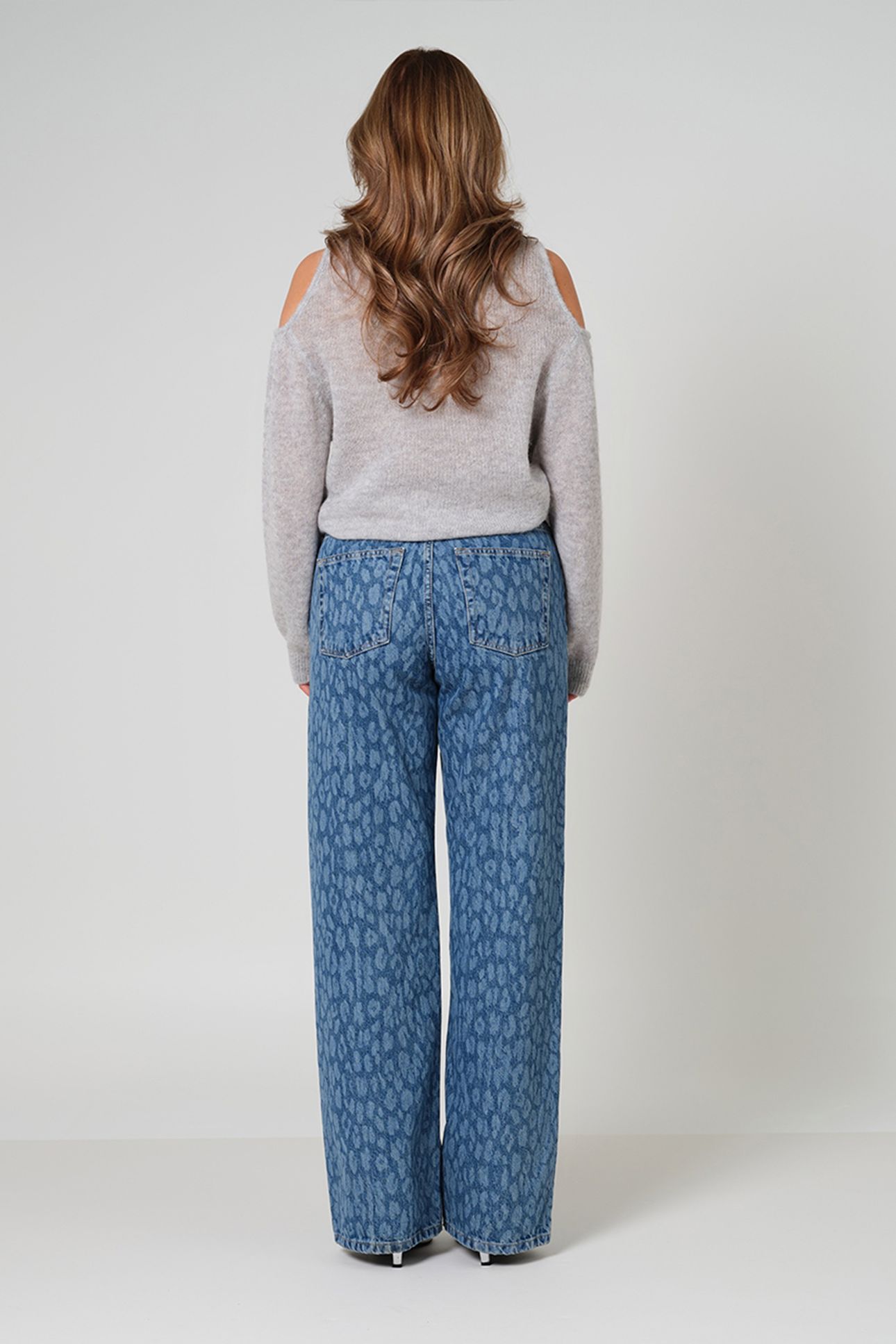 NUIT LEOPARD WIDE LEG JEANS WASHED BLUE 2