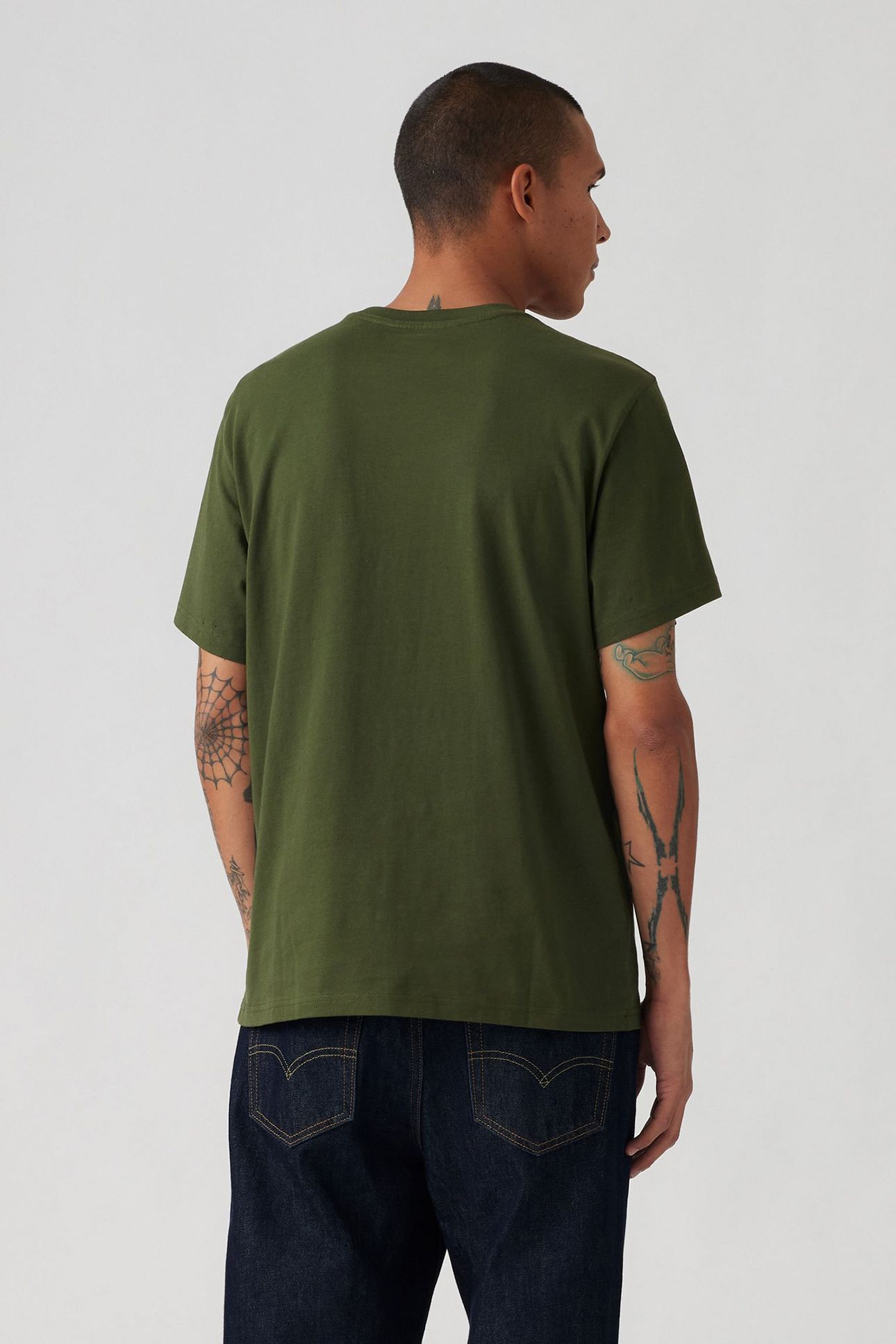 SS RELAXED FIT TEE SERIF LOGO KOMBU GREEN 2