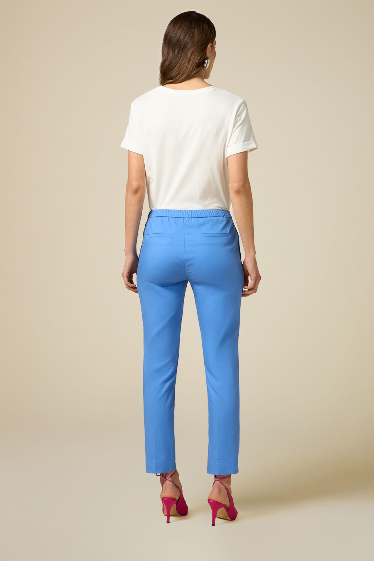 BASIC COTTON-BLEND TROUSERS BLUE 3