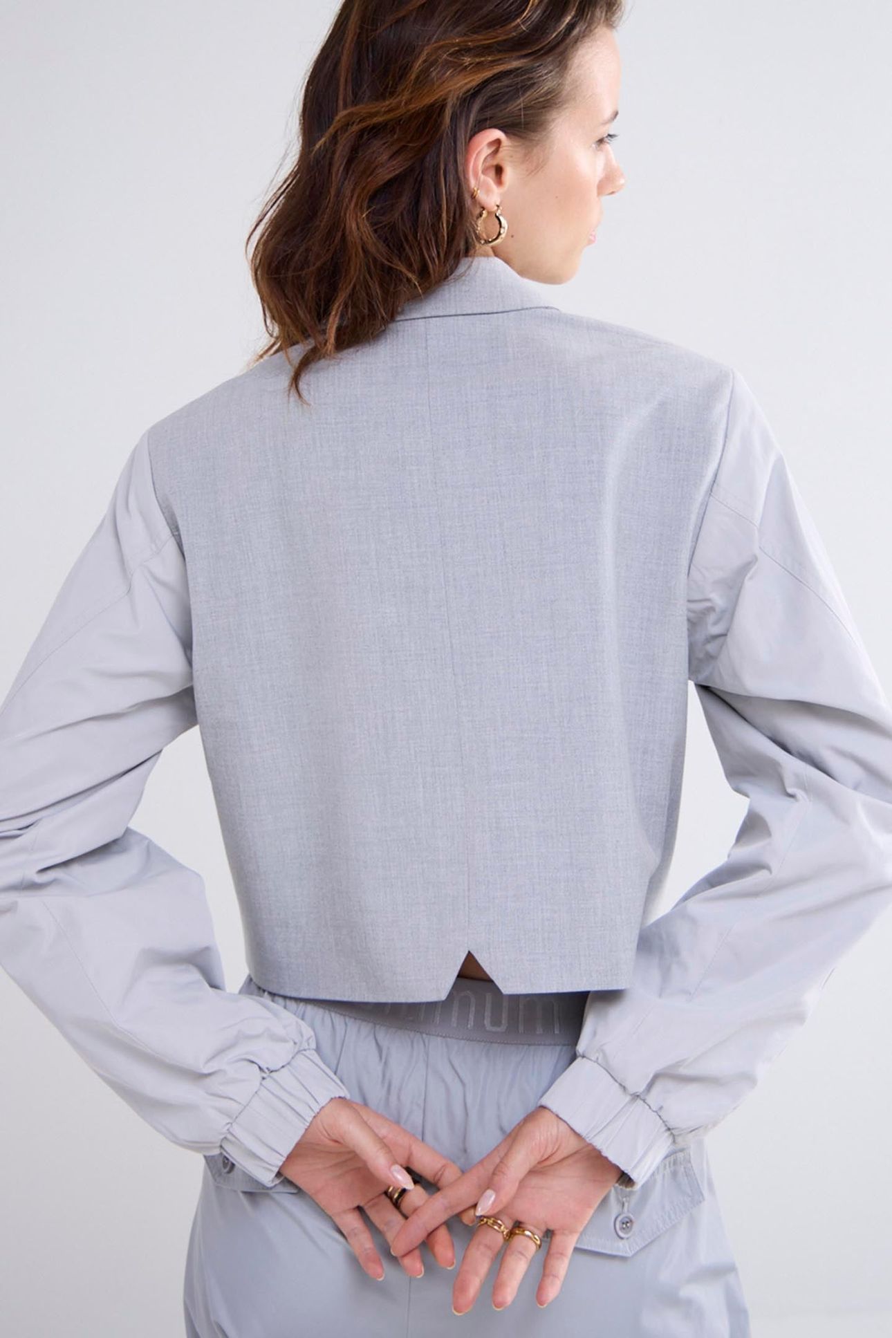 BLAZER SHORT VISCOSE BLEND STRETCH GREYS 4