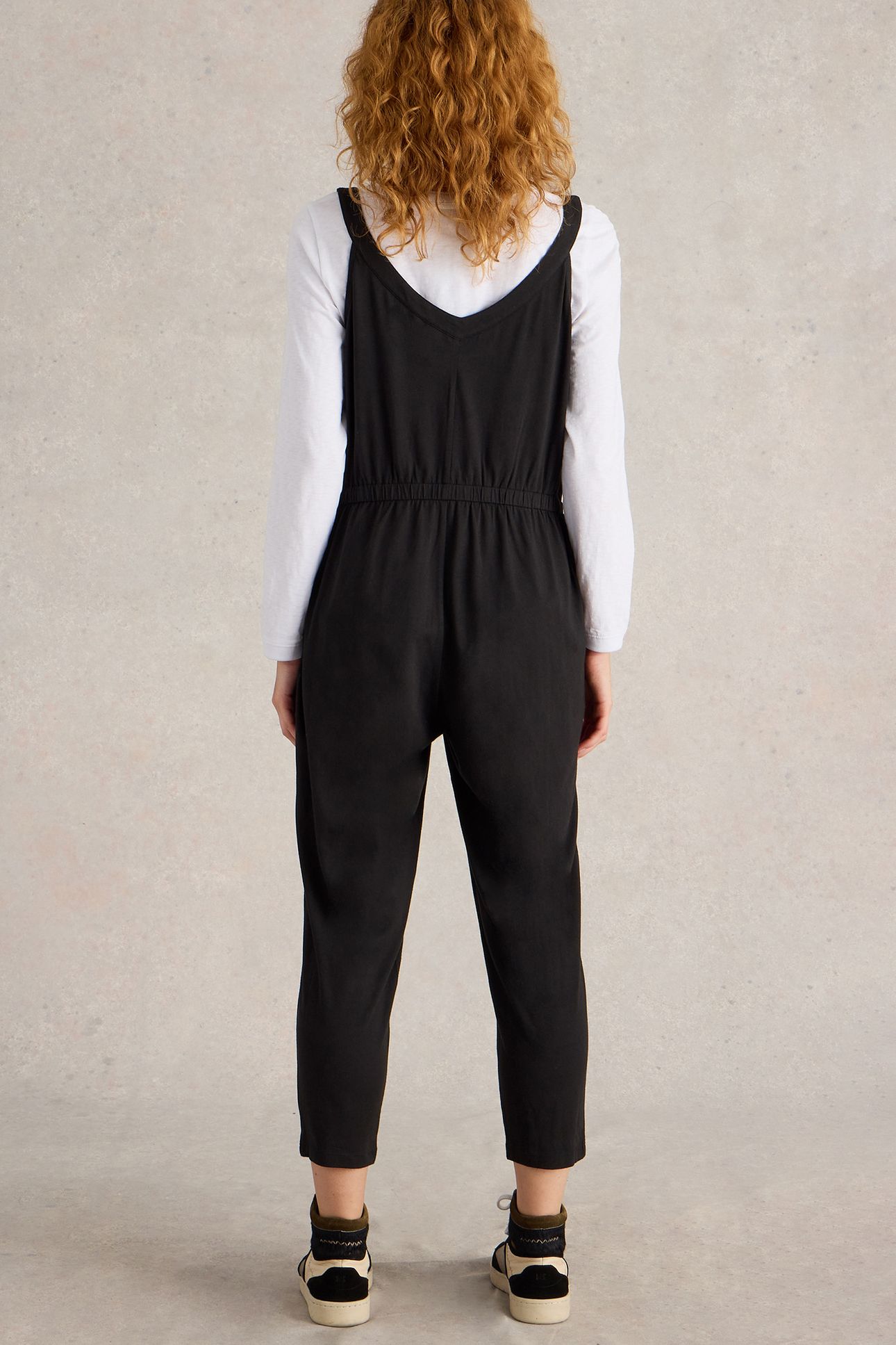 DRAWSTRING JERSEY JUMPSUIT PURE BLACK 2