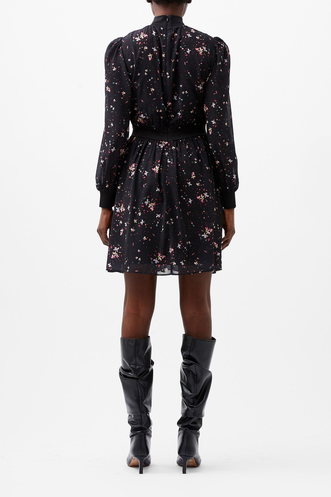 CARINA GEORGETTE HIGH NECK DRS BLACKOUT MULTI 2