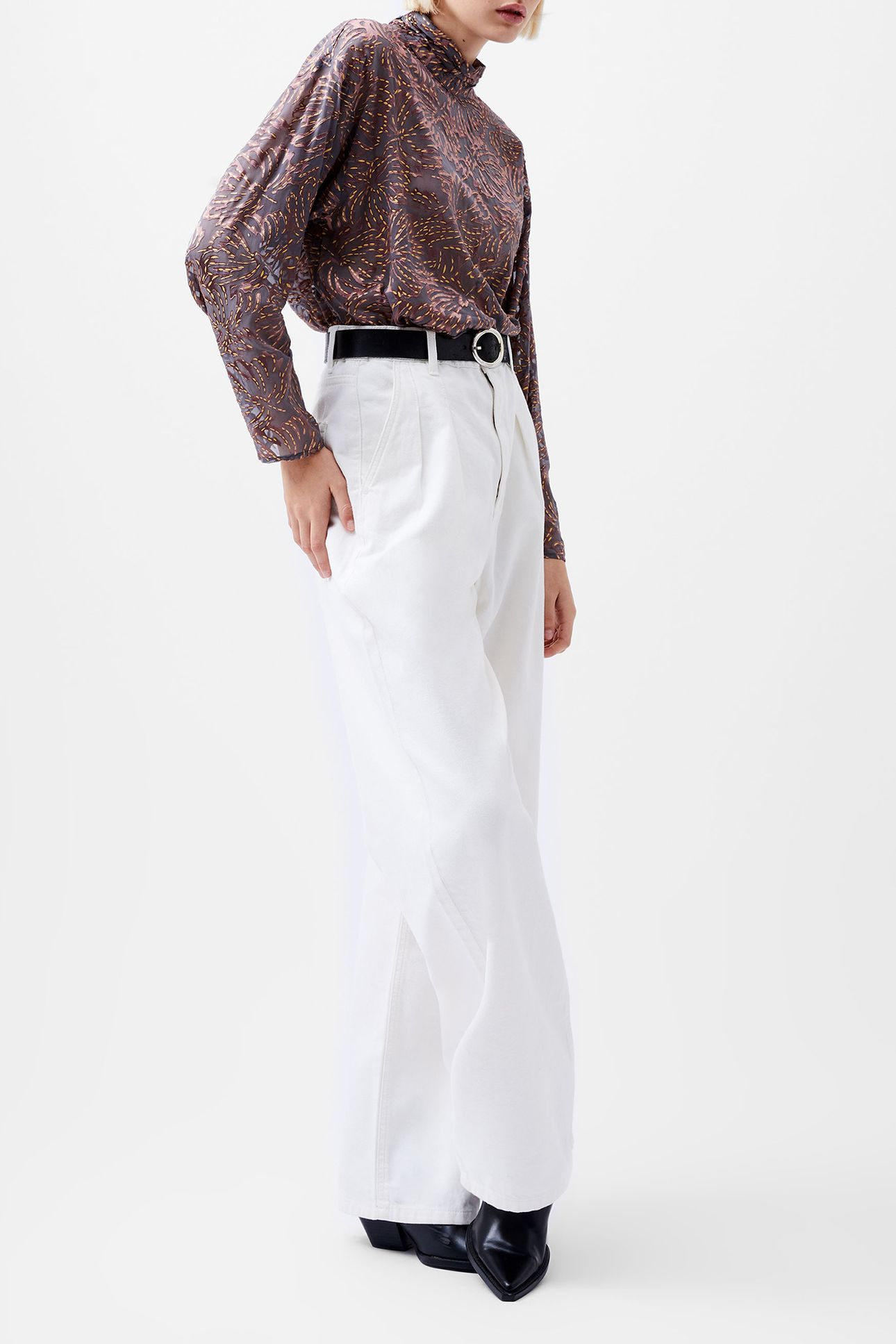 BECKY BURNOUT TURTLE NECK TOP BRONZE MULTI 3