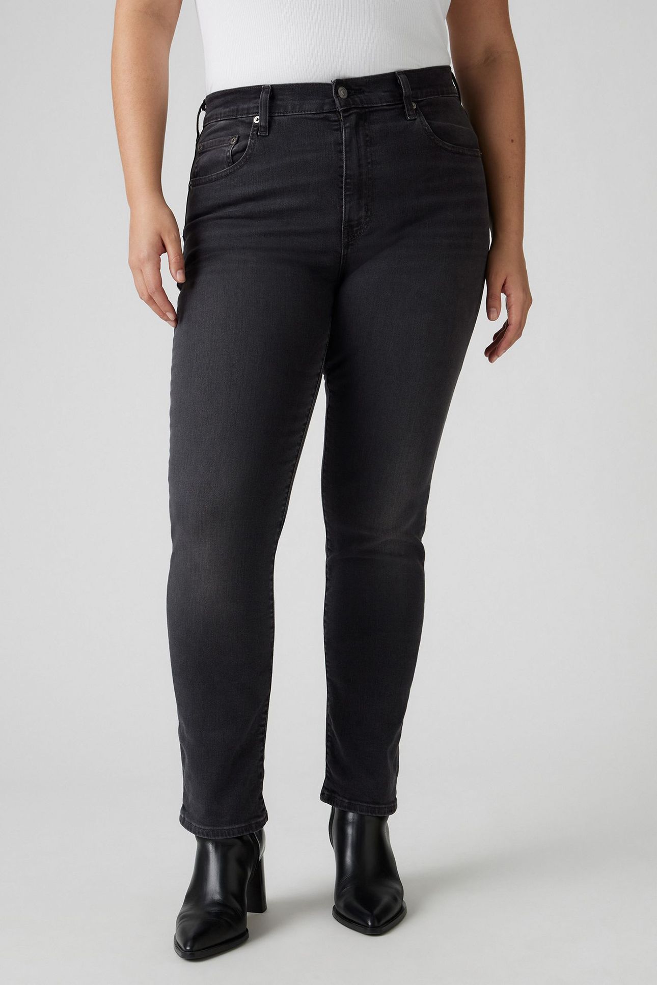 724 HIGH RISE STRAIGHT BLACK WORN IN 1