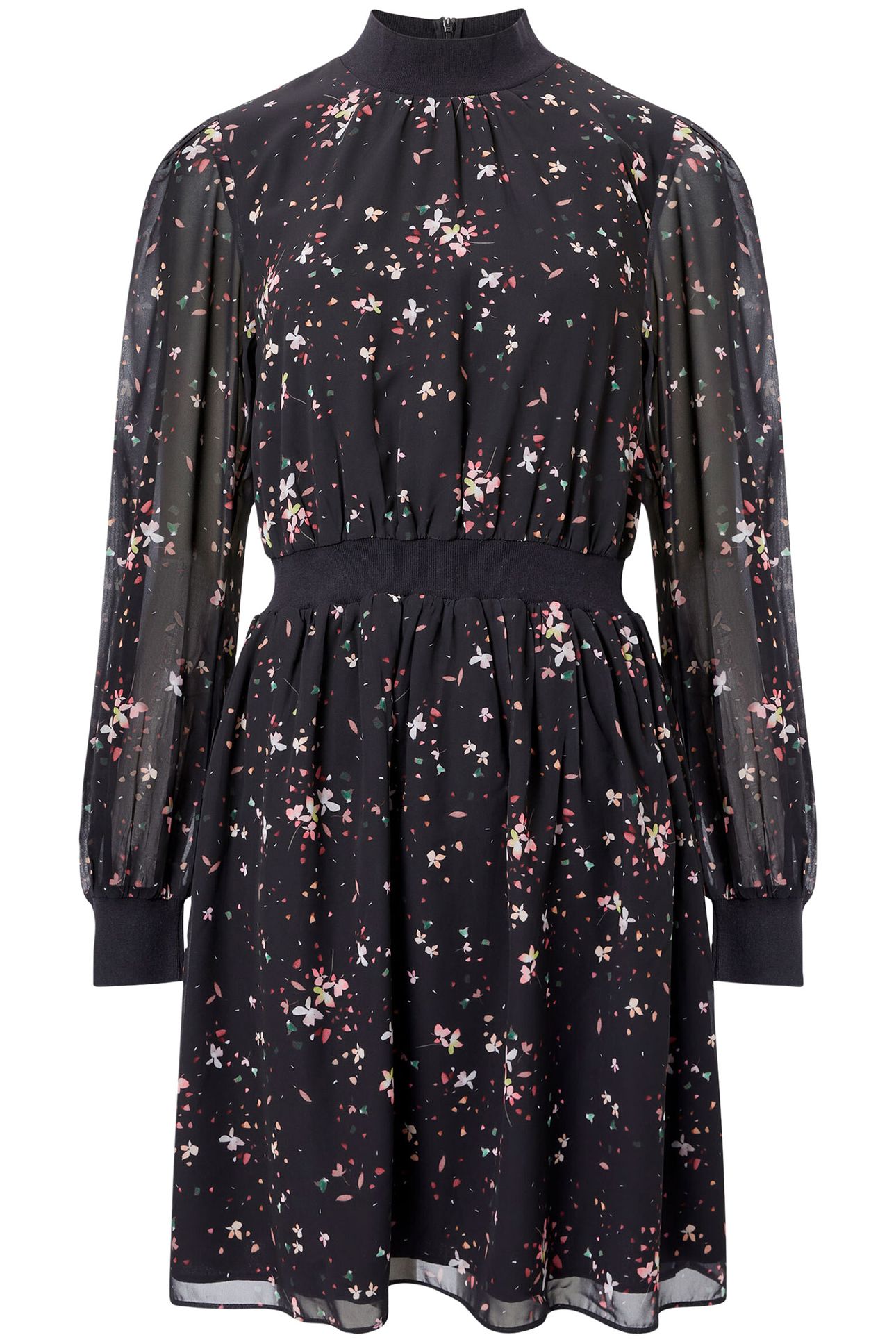 CARINA GEORGETTE HIGH NECK DRS BLACKOUT MULTI 3