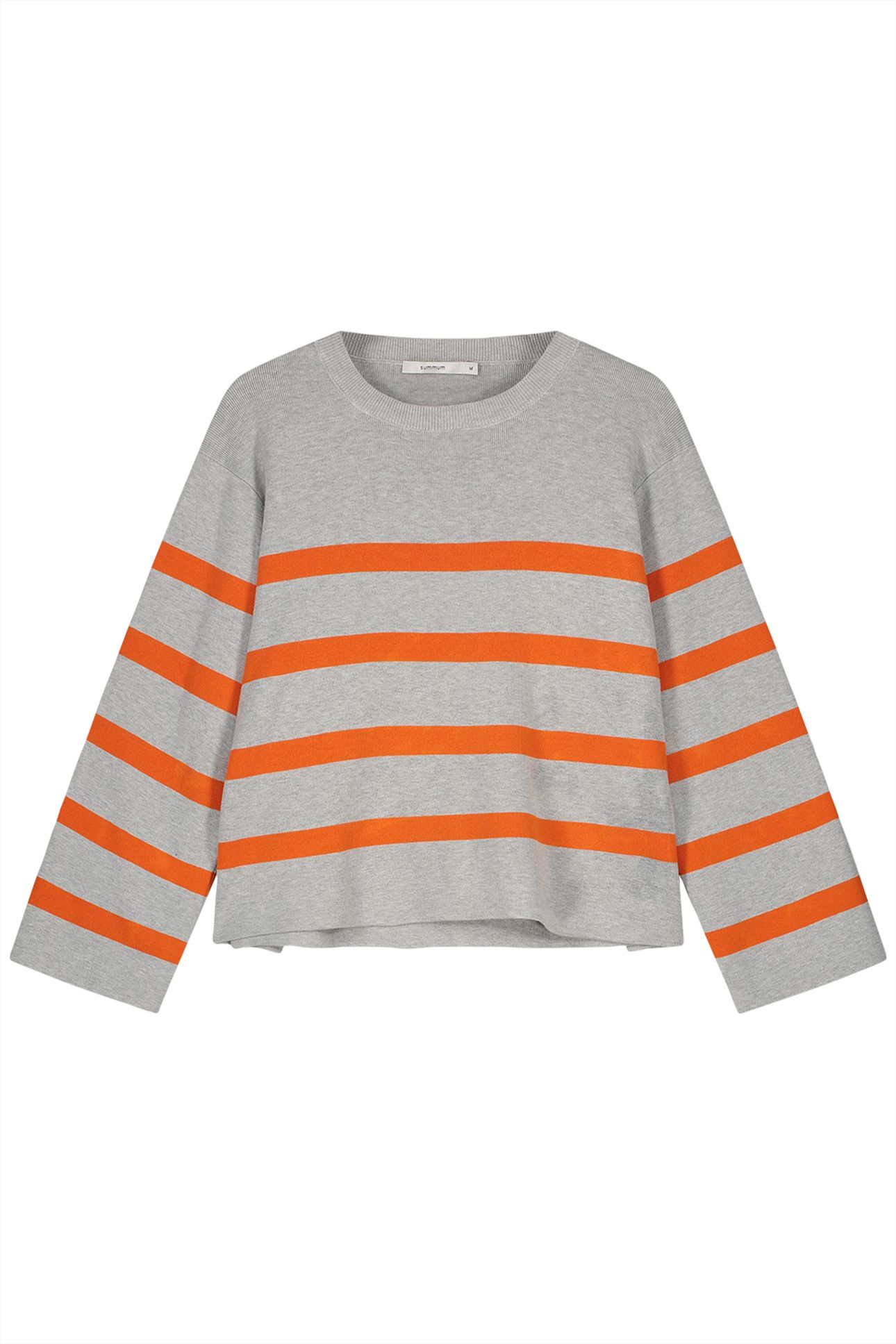STRIPED SWEATER SOFT VISCOSE POLYAMIDE KNIT GREYS 3