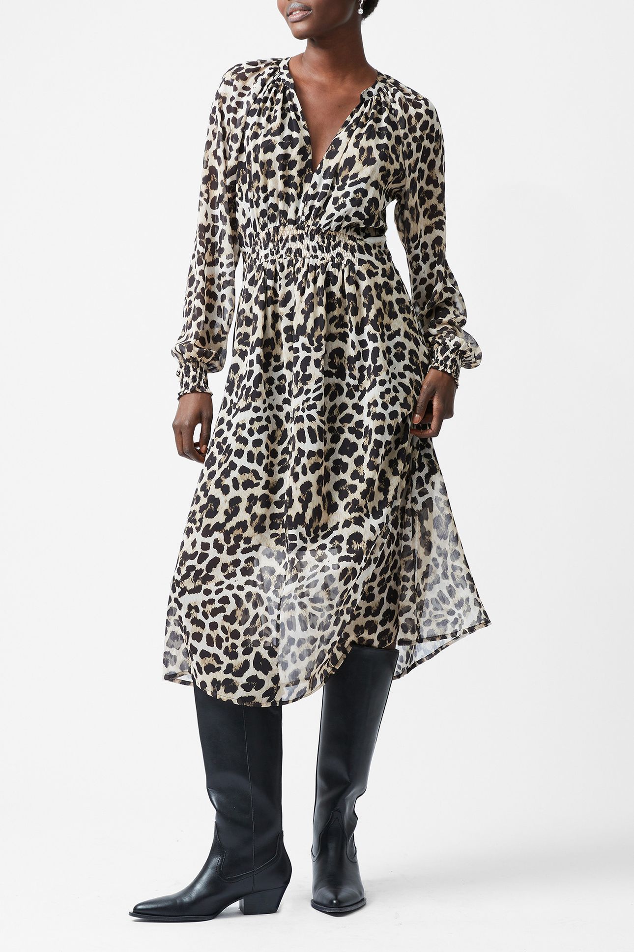 FT LEOPARD L/S GTTE DRESS LEOPARD 2