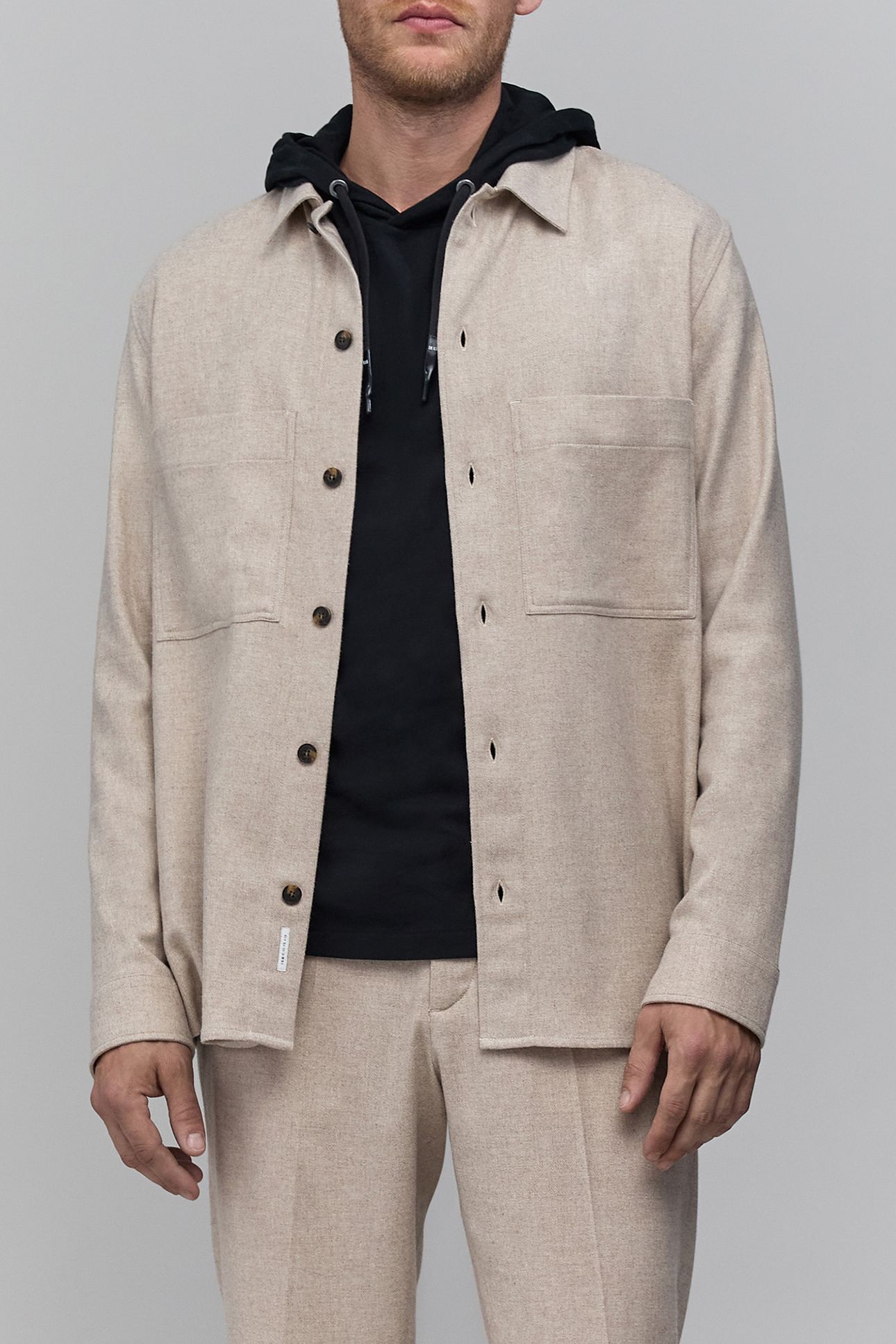 REGULAR NATURAL FLANNEL OVERSHIRT 1