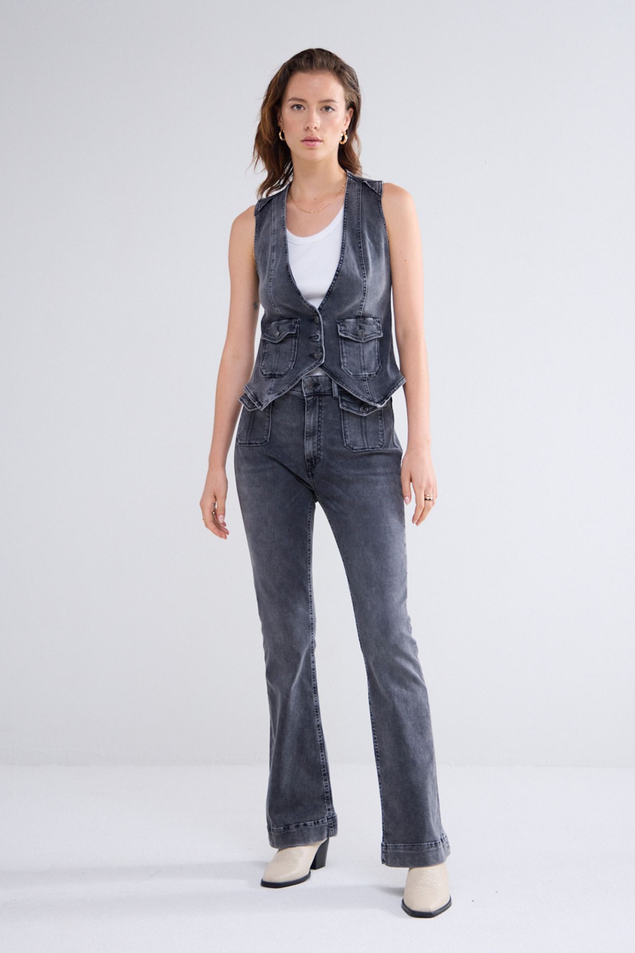 DENIM GILET COTTON BLACK DENIM BLACK DENIM 3