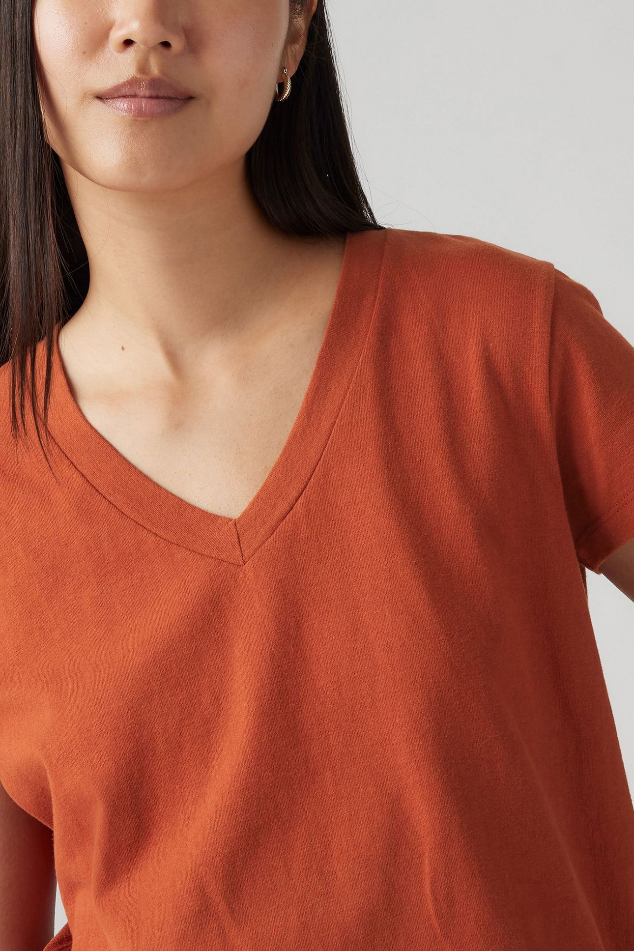 BOXY VNECK TEE PICANTE SLUB 5