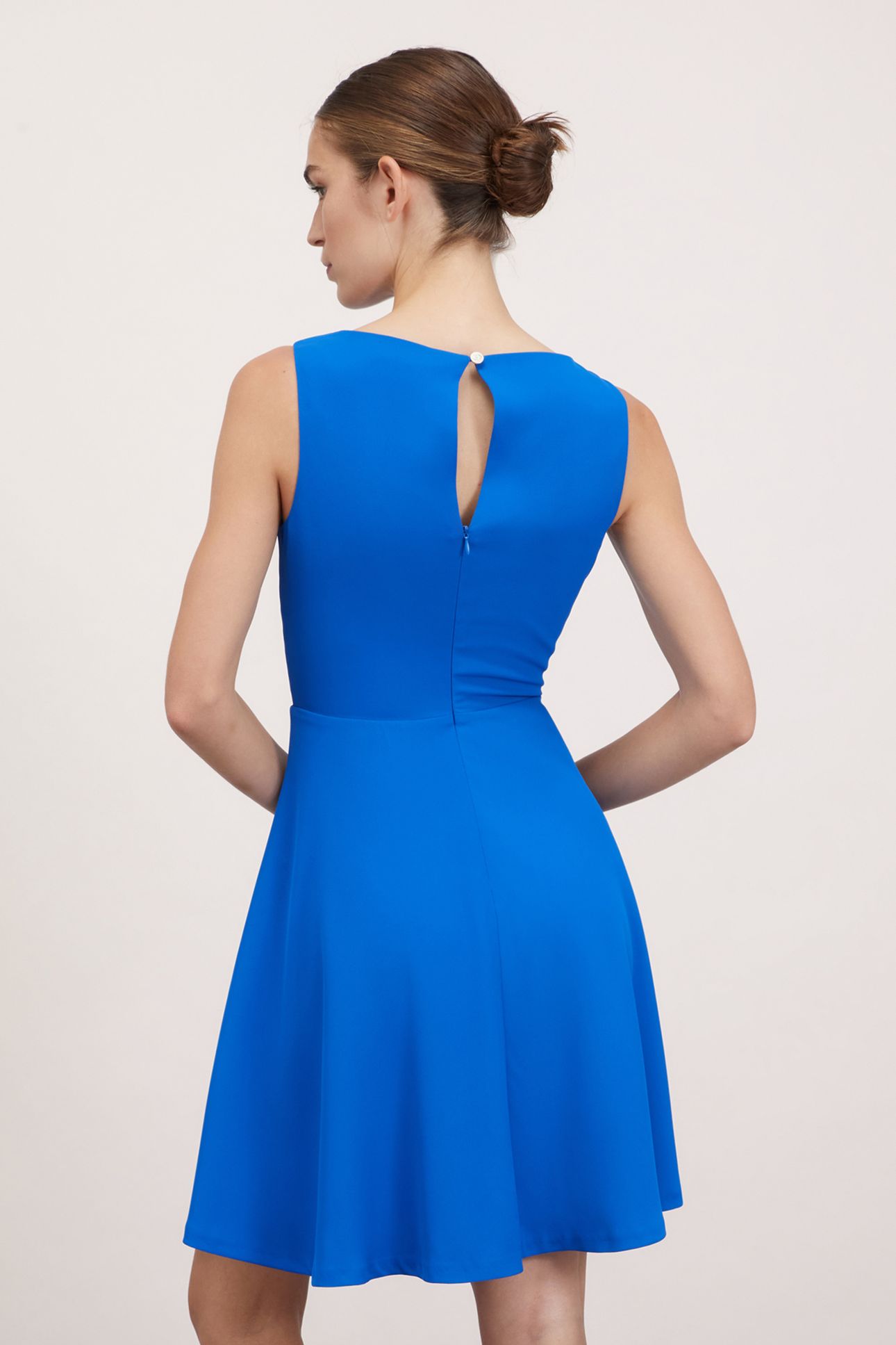 CREPE FABRIC MINI DRESS BRIGHT BLUE 2