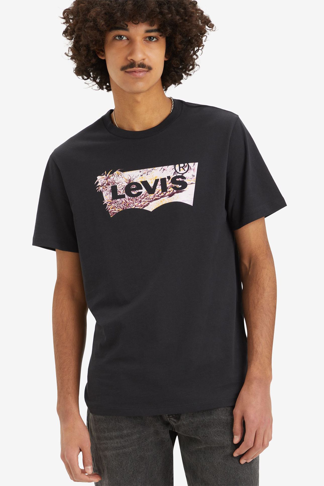 GRAPHIC CREWNECK TEE TROPICAL BATWING CAVIAR 4