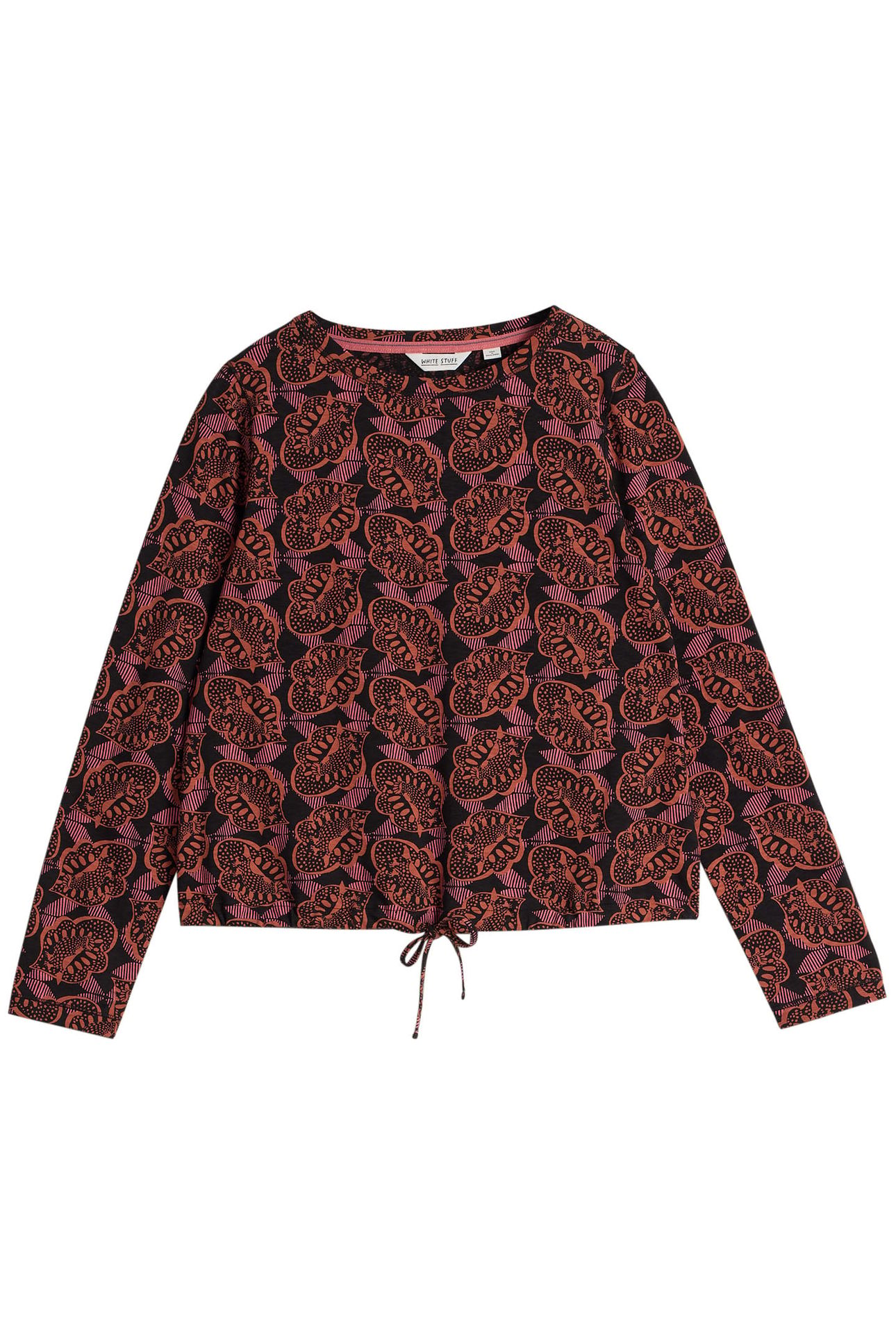 TASHA TIE HEM ORANGE PRINT 3