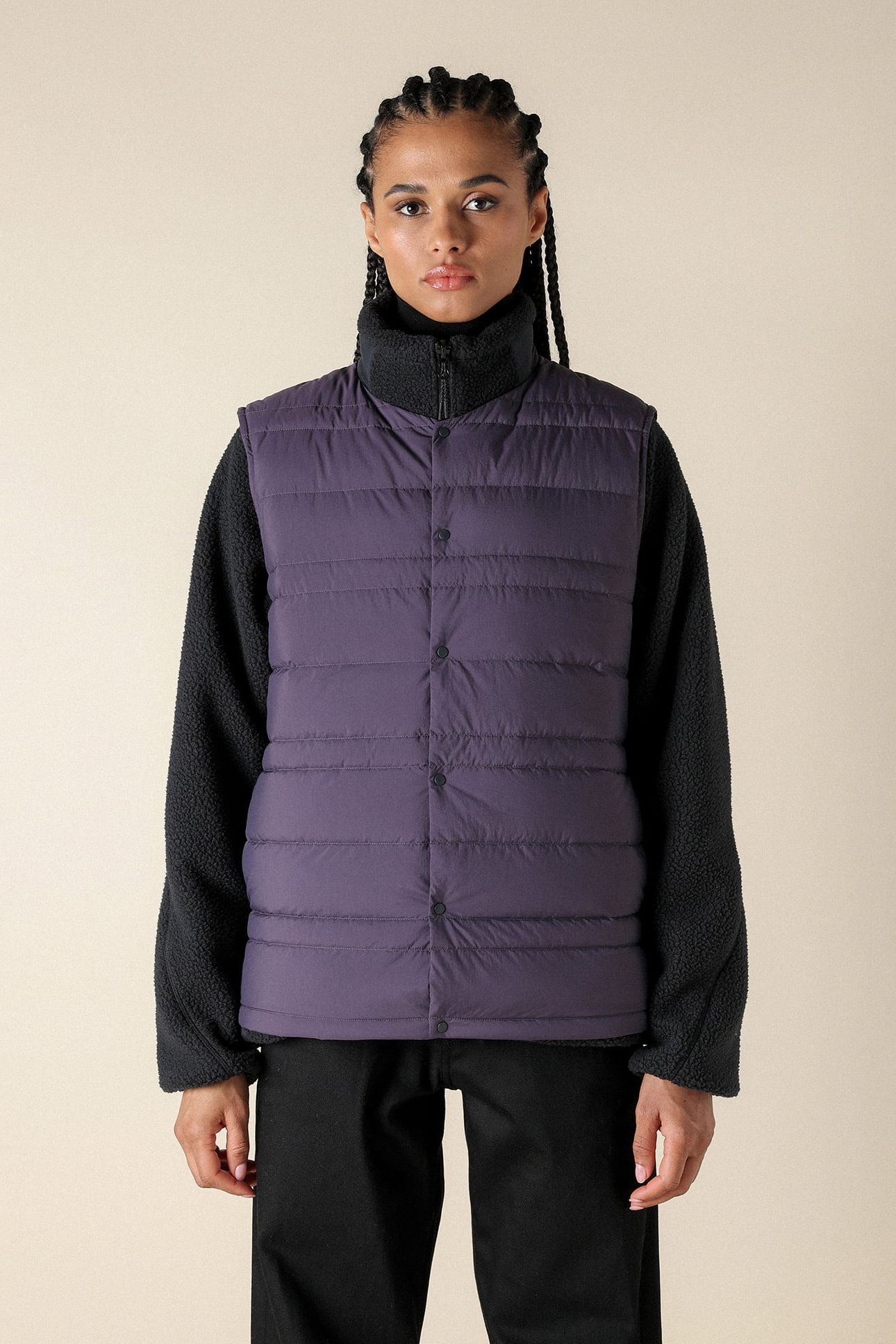 UNISEX SL BT LIGHTWEIGHT DOWN VEST MIDNIGHT PLUM 1