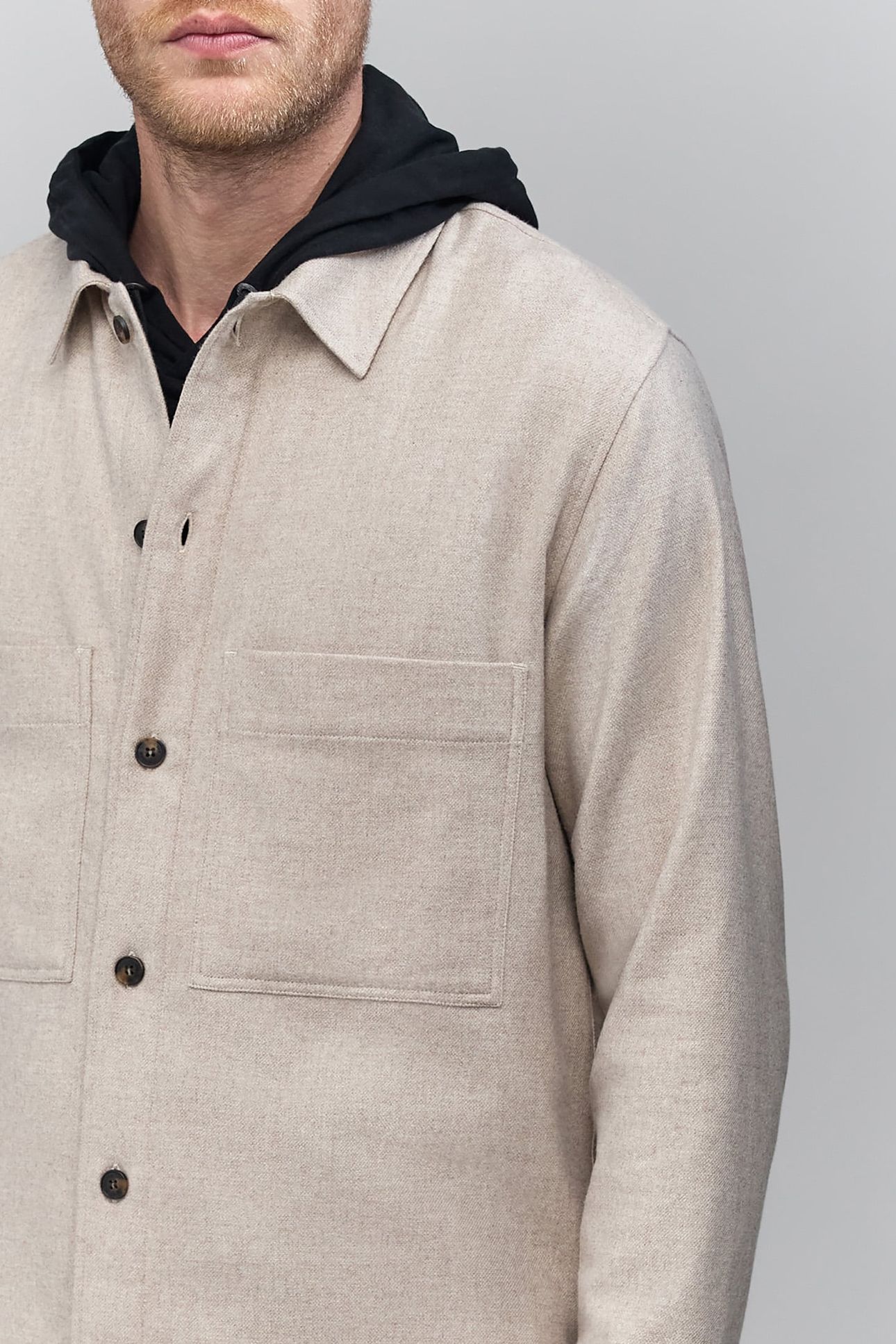 REGULAR NATURAL FLANNEL OVERSHIRT 5