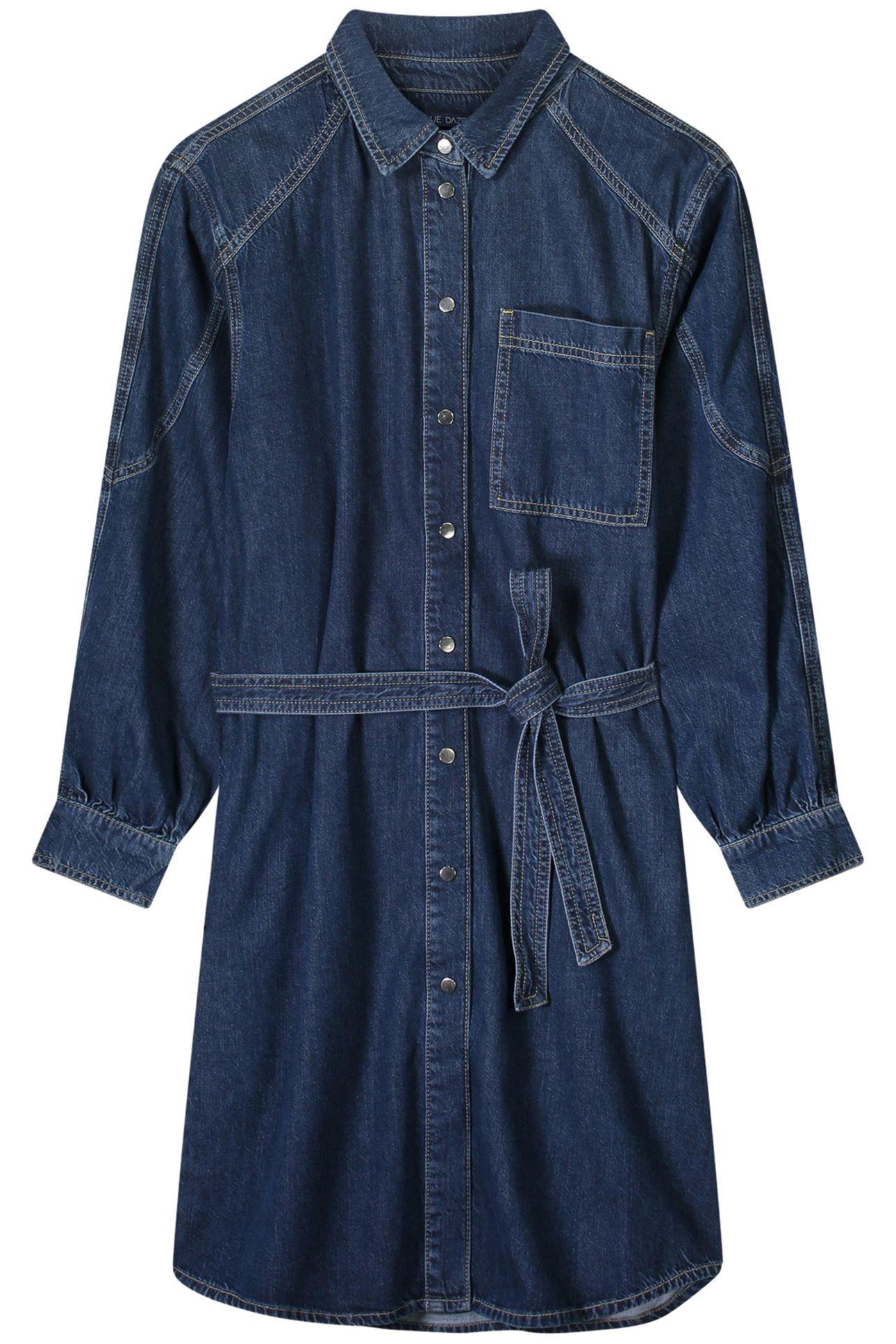 DENIM SHIRT DRESS LIGHTWEIGHT COTTON TENCEL DENIM 4
