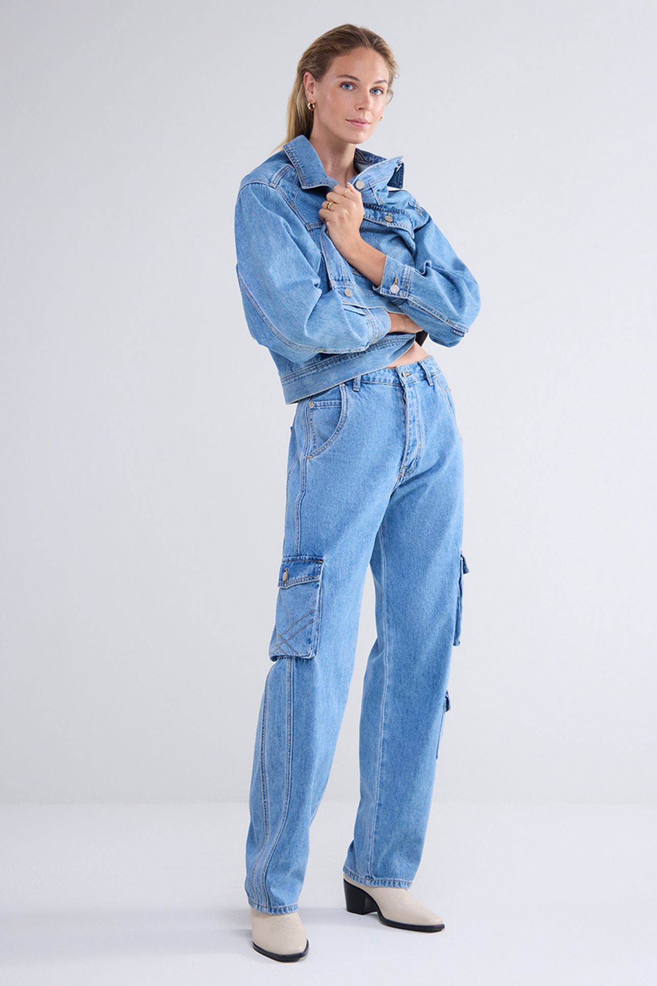 CARGO JEANS BAGGY COTTON JEANS DENIM 2
