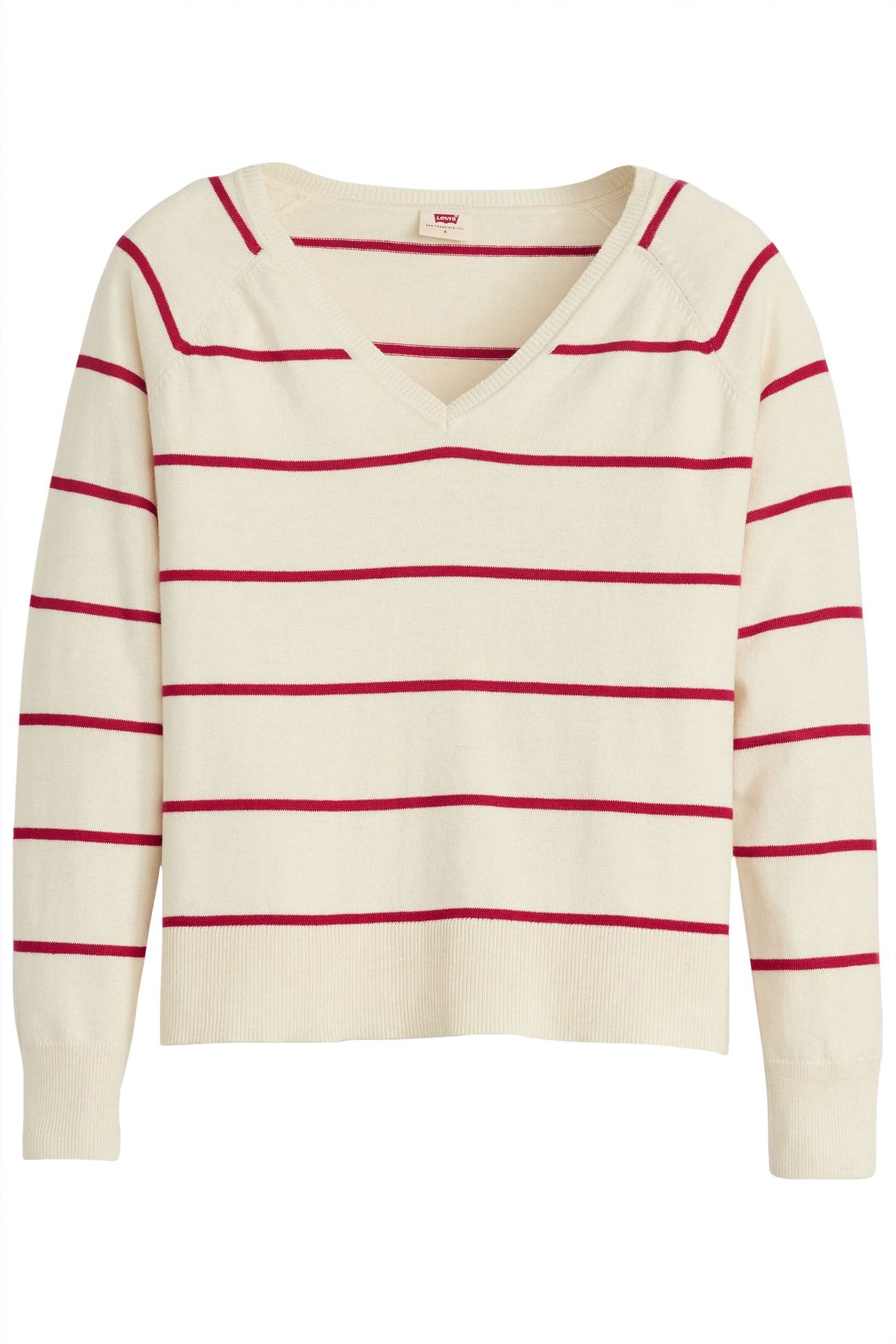 PETAL VNECK SWEATER STEPHANIE STRIPE BUTTERCREAM 3