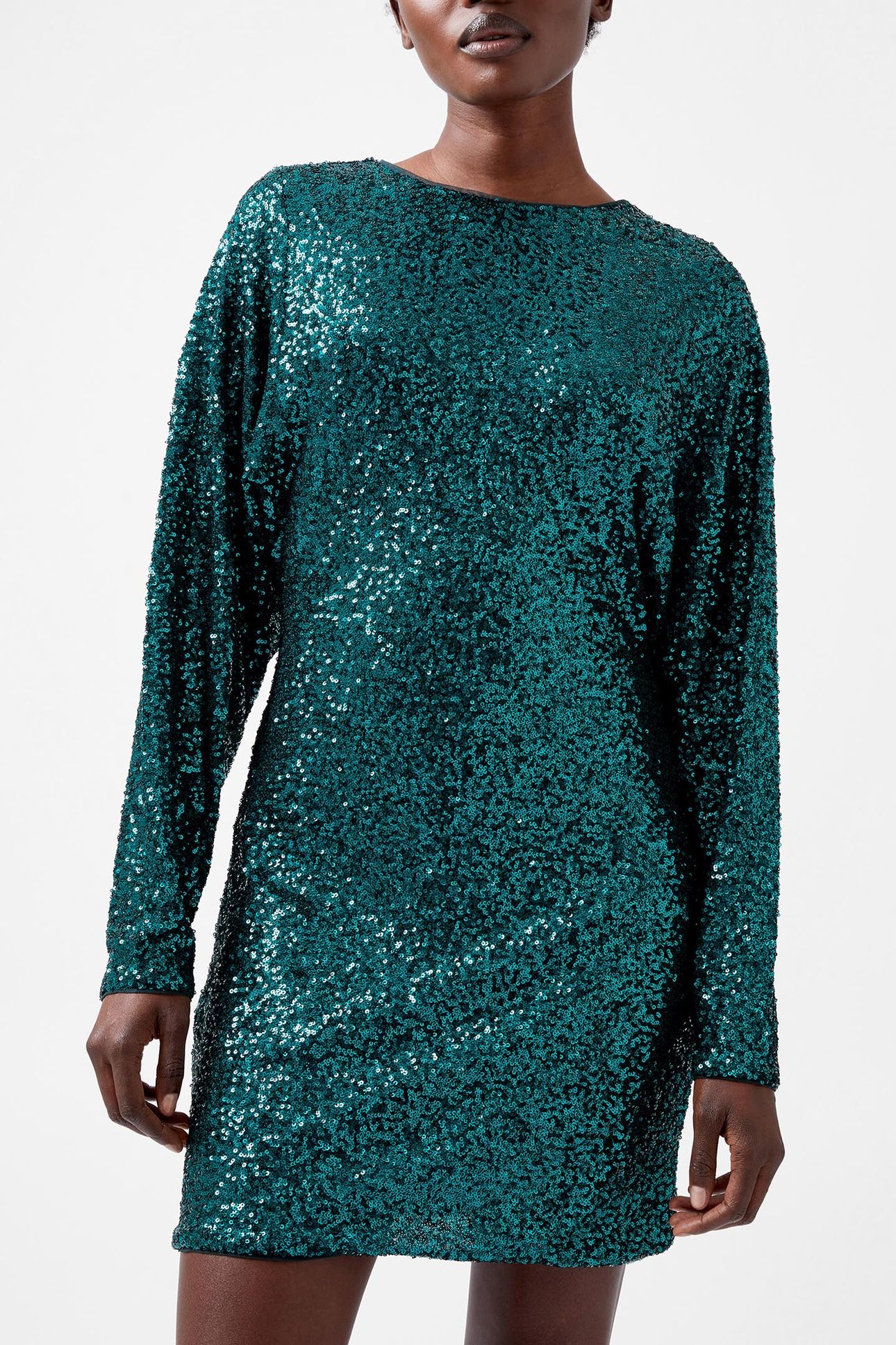ELENA SEQUIN BOW BACK DRESS FOREST 1