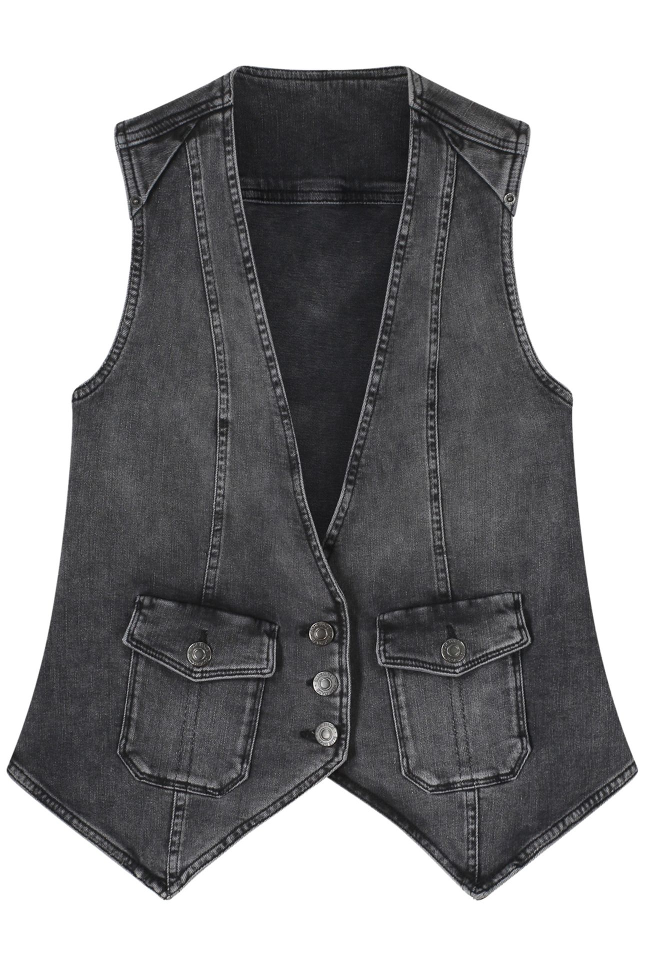DENIM GILET COTTON BLACK DENIM BLACK DENIM 4