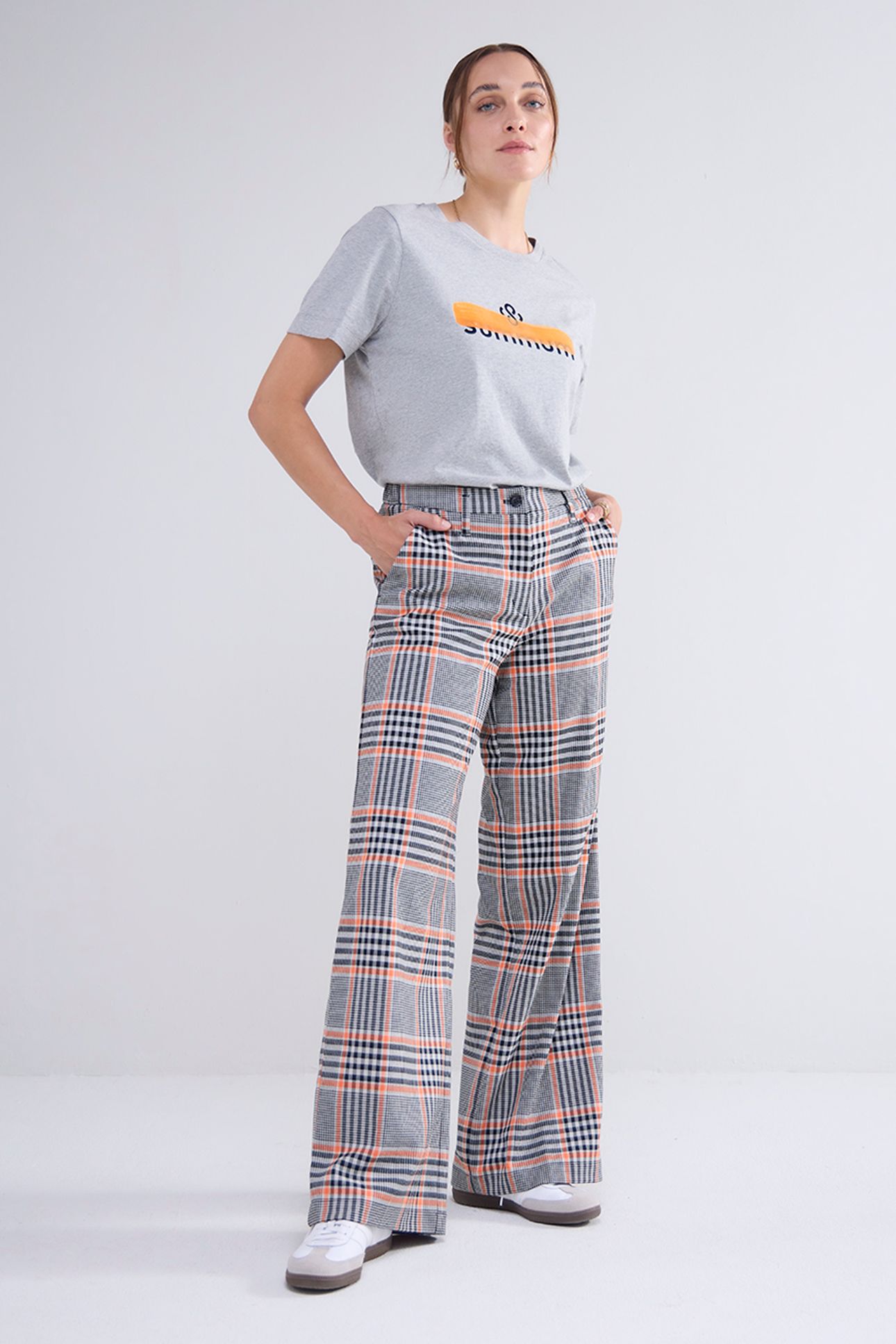 TROUSERS ORANGE CHECK MULTICOLOUR 2