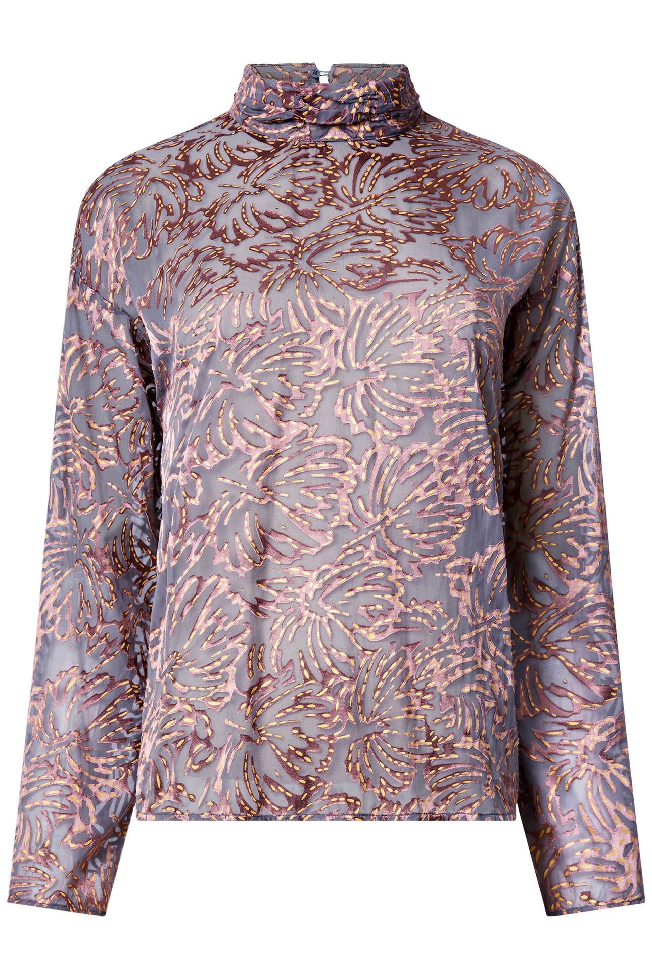 BECKY BURNOUT TURTLE NECK TOP BRONZE MULTI 1