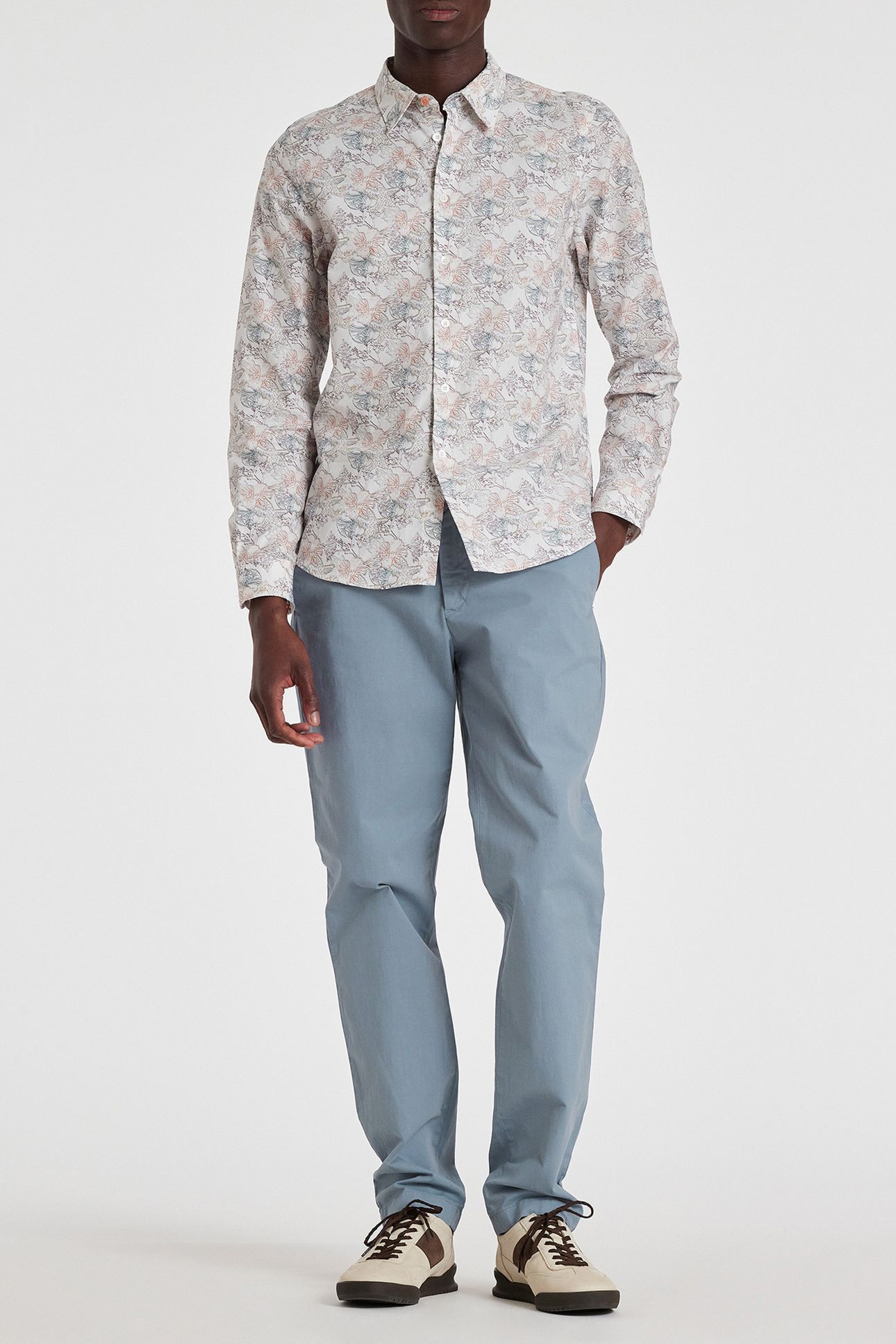 MENS MID FIT CLEAN CHINO GREYISH BLUE 3