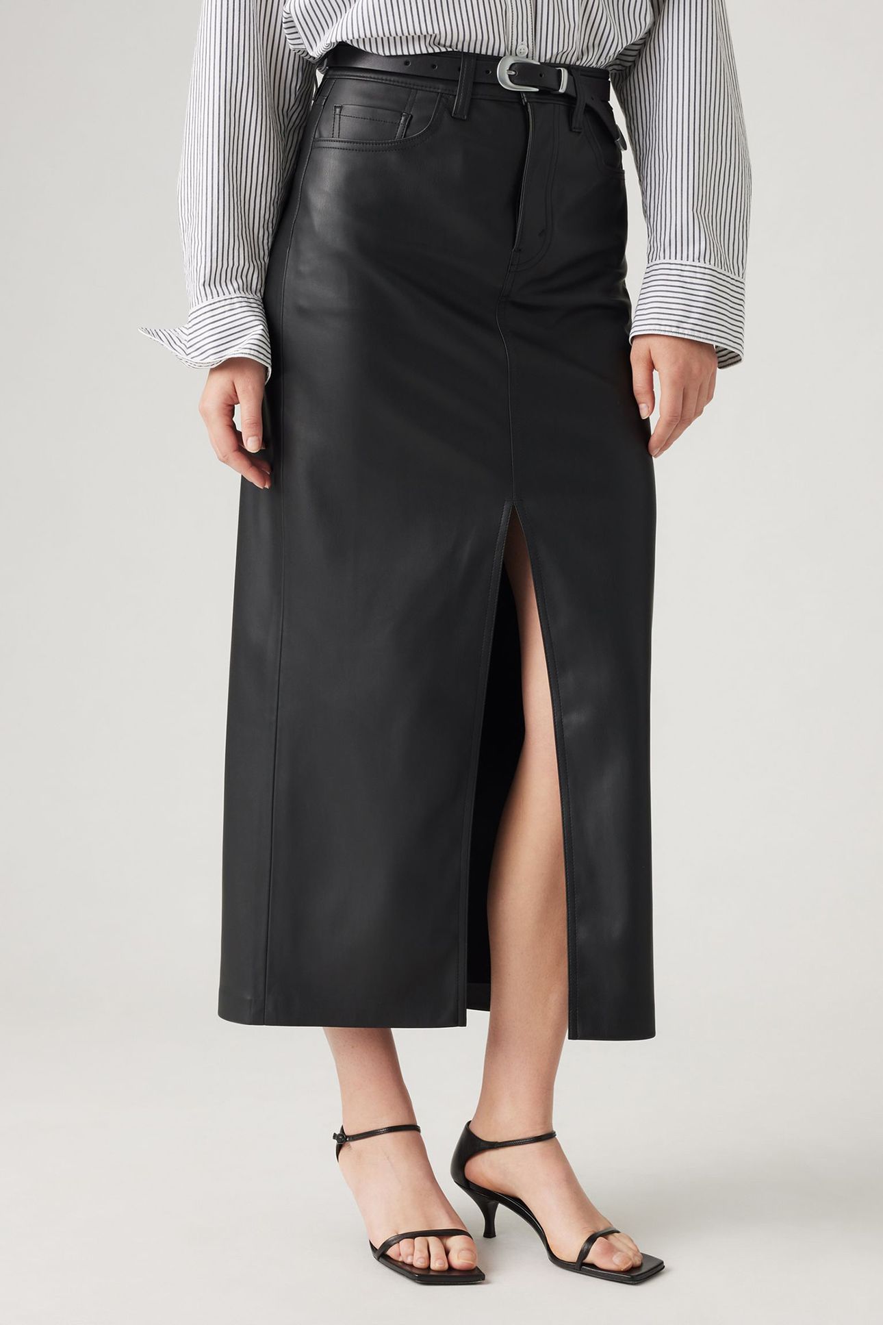 ANKLE COLUMN SKIRT FL LEATHER NIGHT 1
