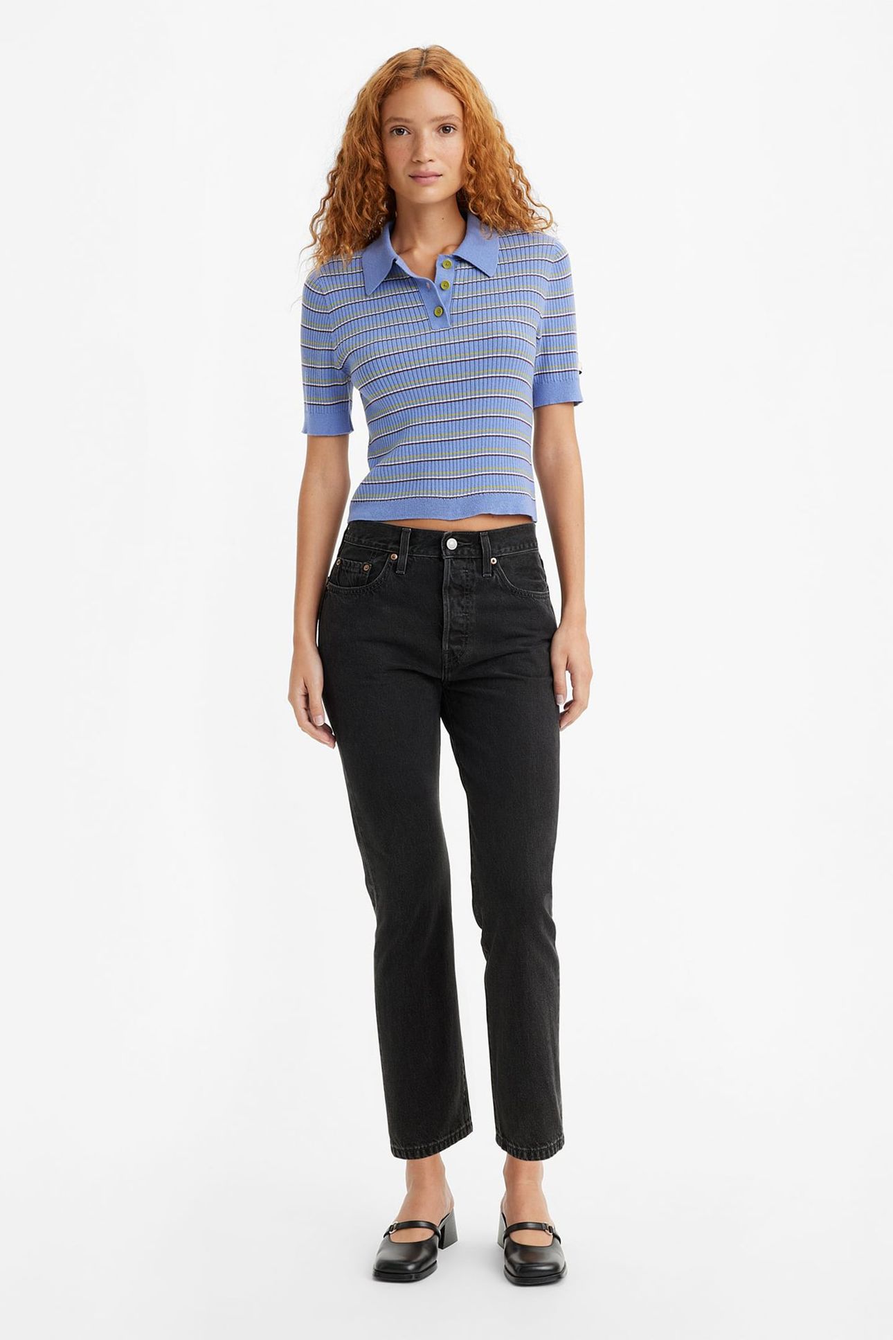 501 CROP LUNAR BLACK CLEAN HEM 1
