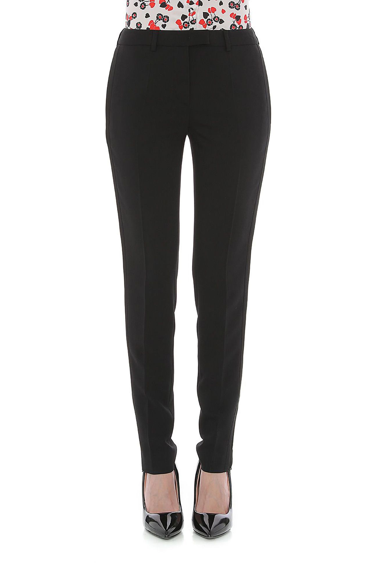 SATIN DETAILS CADY TROUSERS BLACK 1