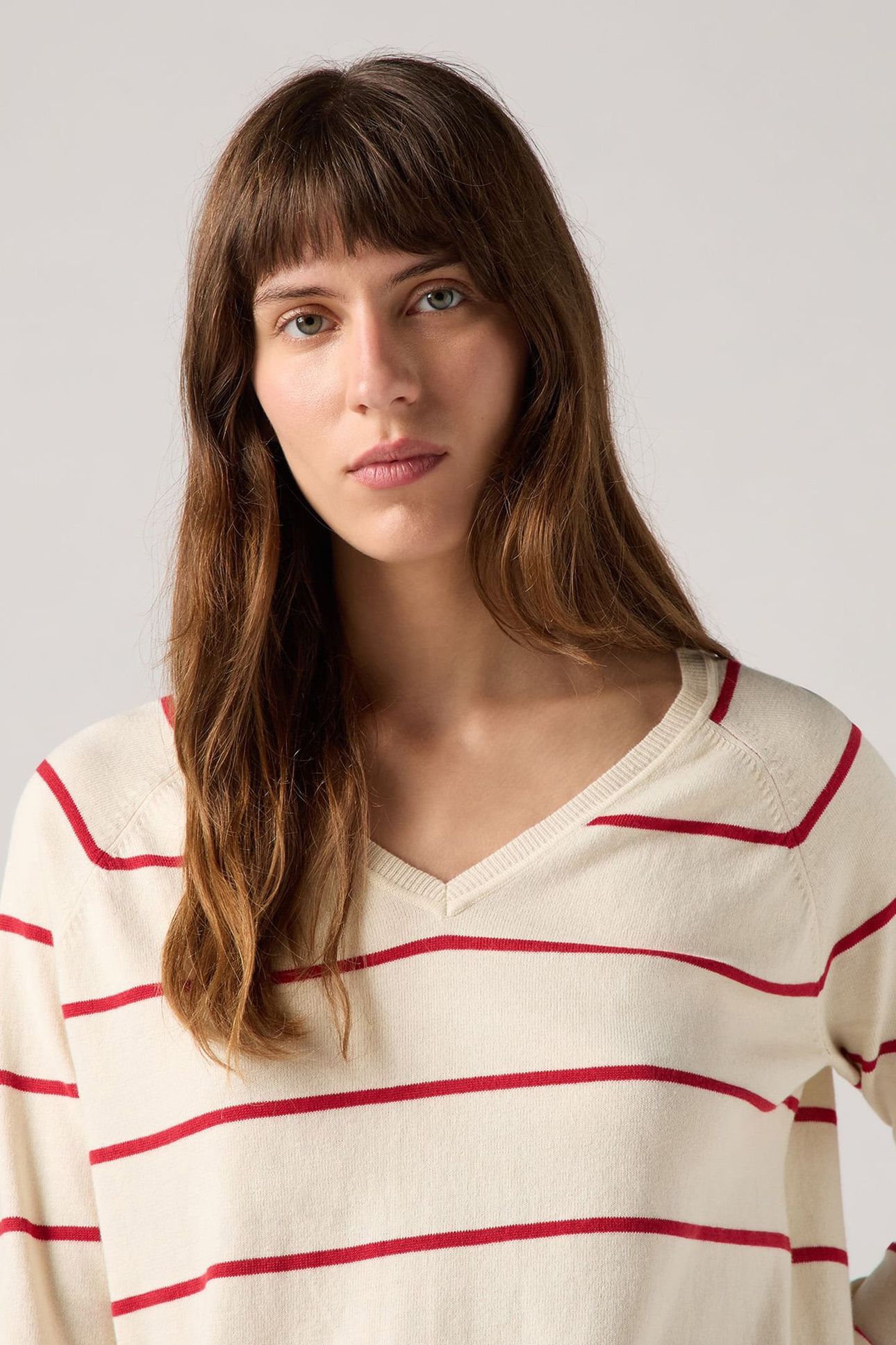 PETAL VNECK SWEATER STEPHANIE STRIPE BUTTERCREAM 5