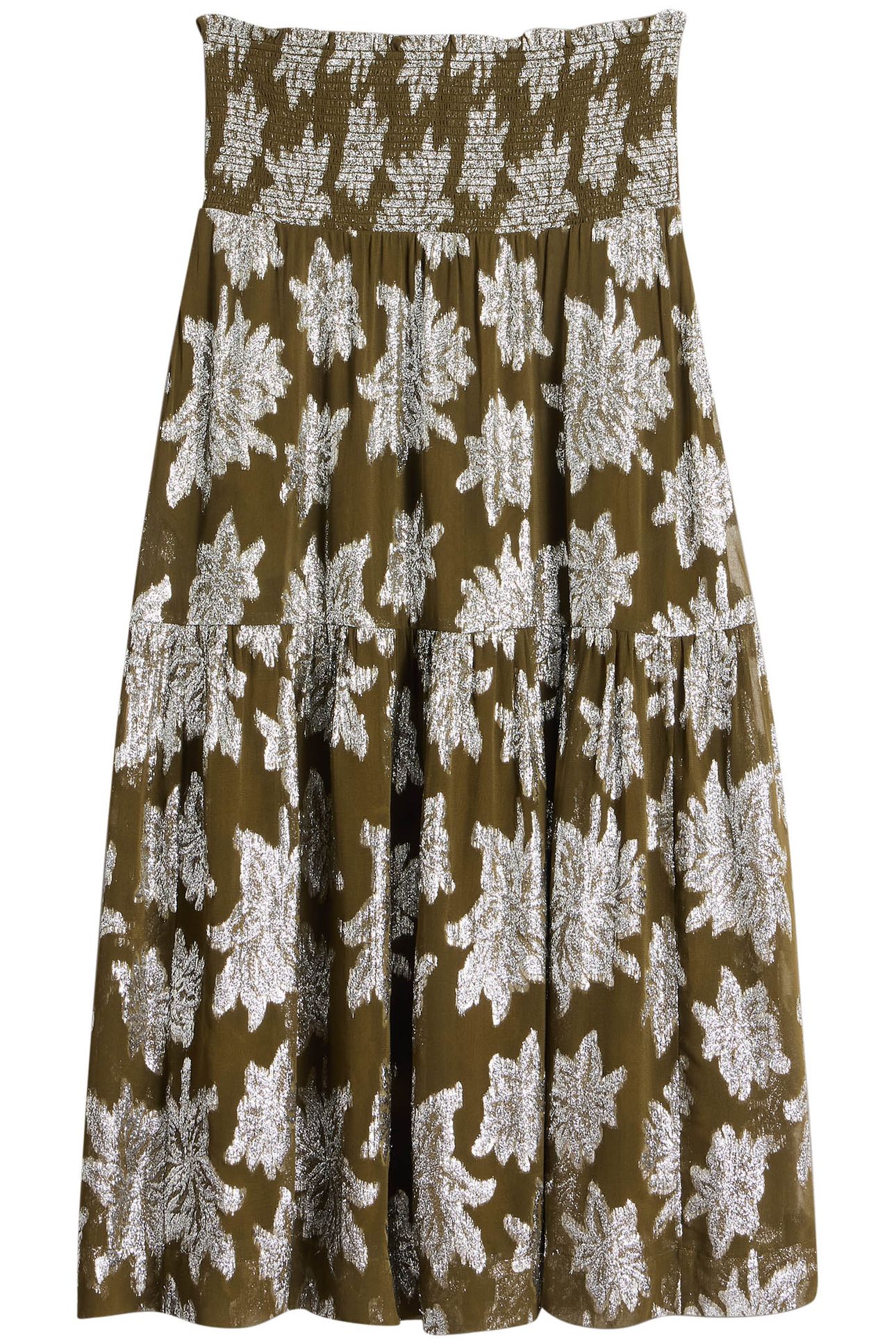 PHOEBE JACQUARD MAXI SKIRT GREEN MULTI 3