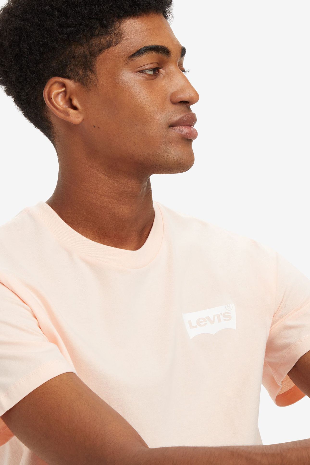 GRAPHIC CREWNECK TEE SSNL BW PALE PEACH 5