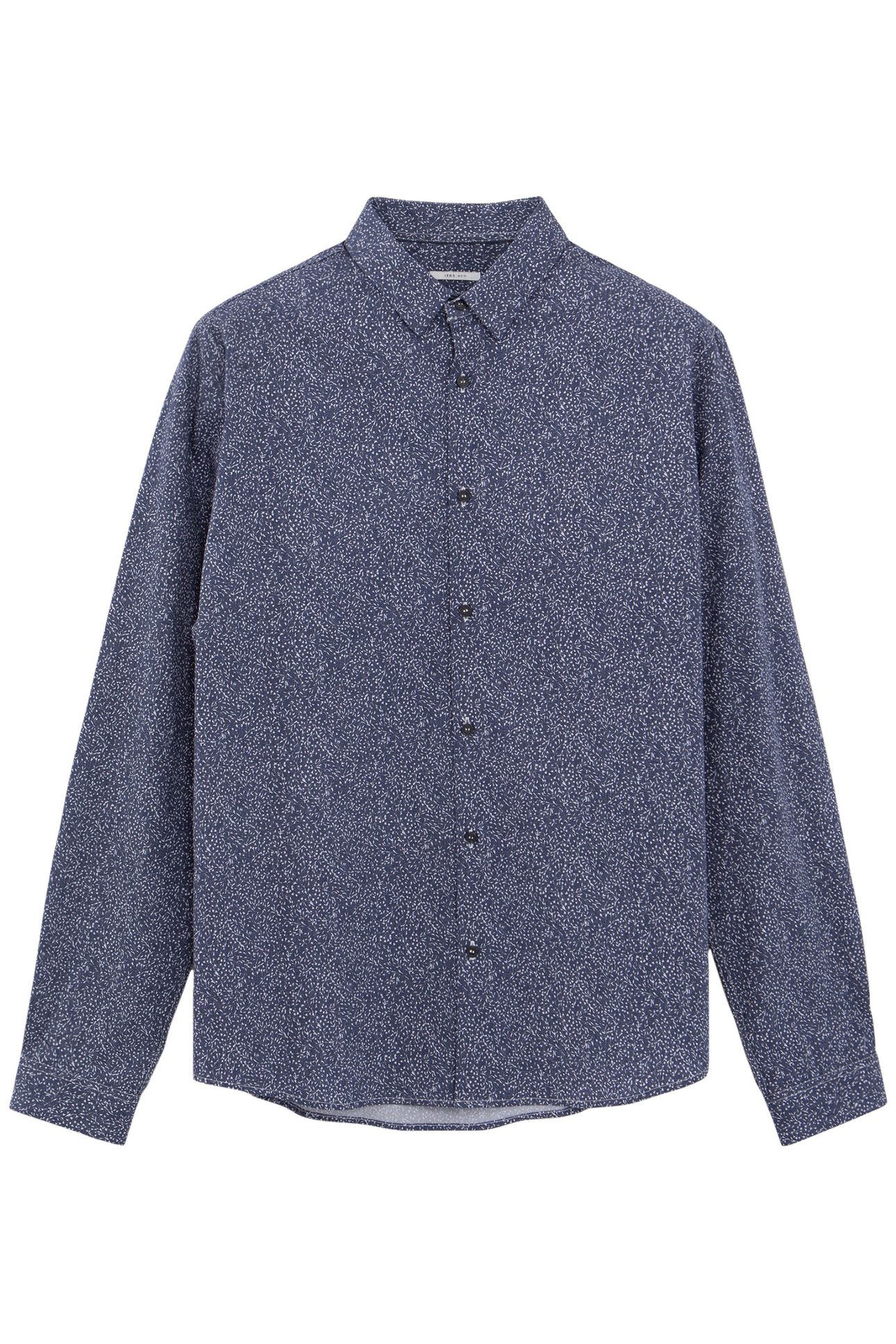MINIMALIST PRINTED NAVY SLIM SHIRT 4