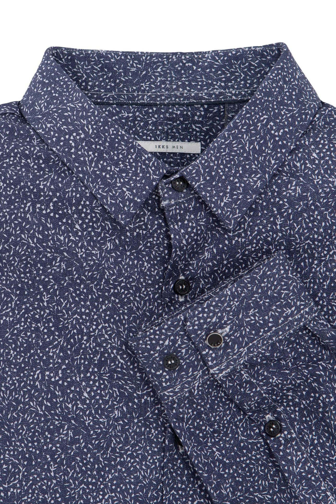 MINIMALIST PRINTED NAVY SLIM SHIRT 5