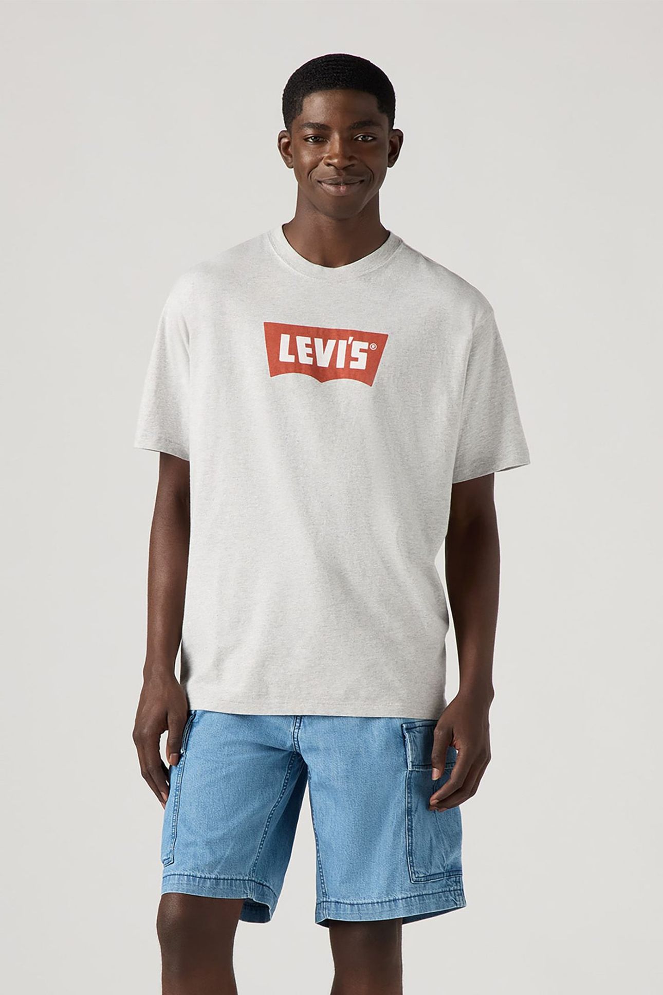 VINTAGE BW GRAPHIC TEE BW LOGO LIGHT HEATHER GREY 1