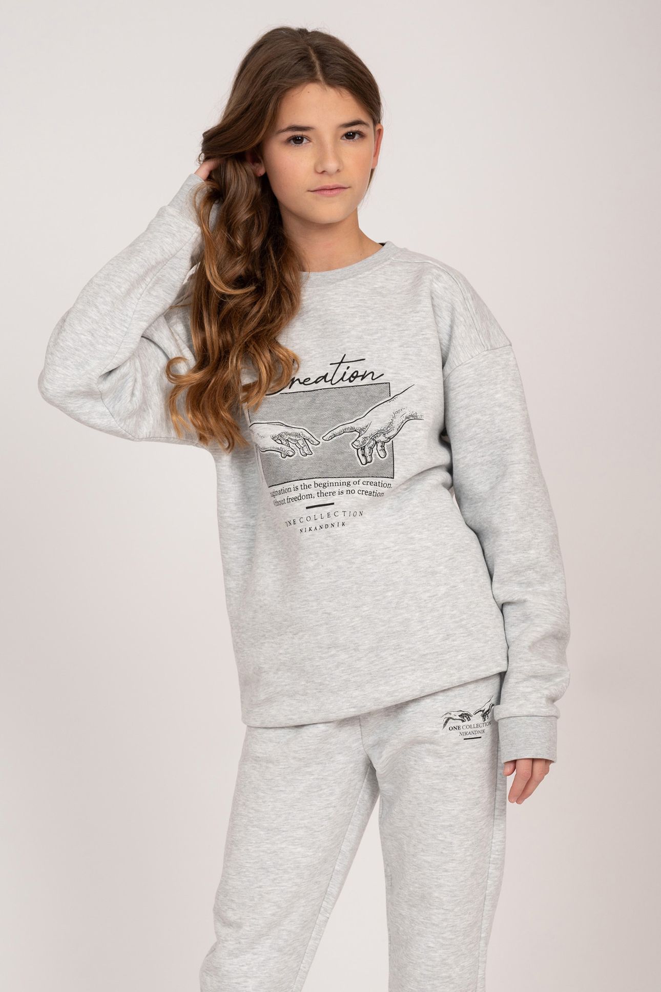 CREATION SWEATSHIRT GREY MELANGE 2