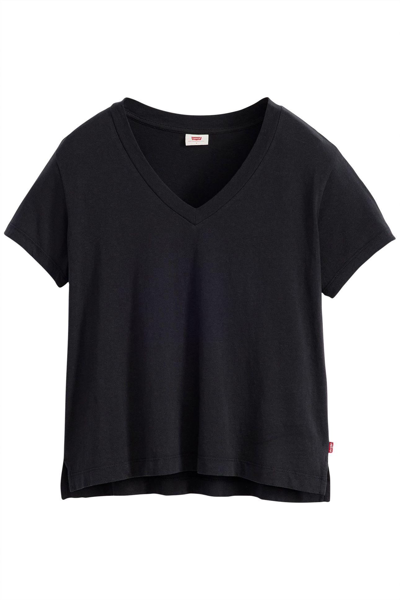 BOXY VNECK TEE CAVIAR SLUB 3