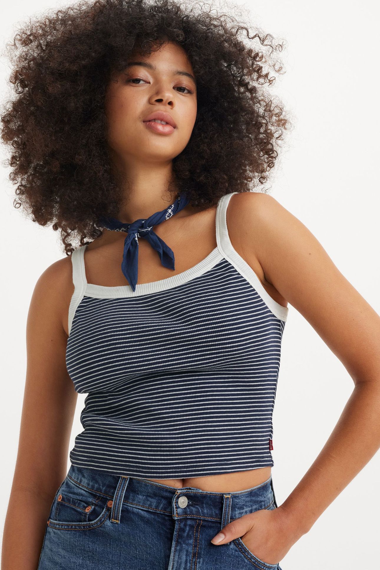 ESSENTIAL SPORTY RIB TNK ANNALISE STRIPE 4