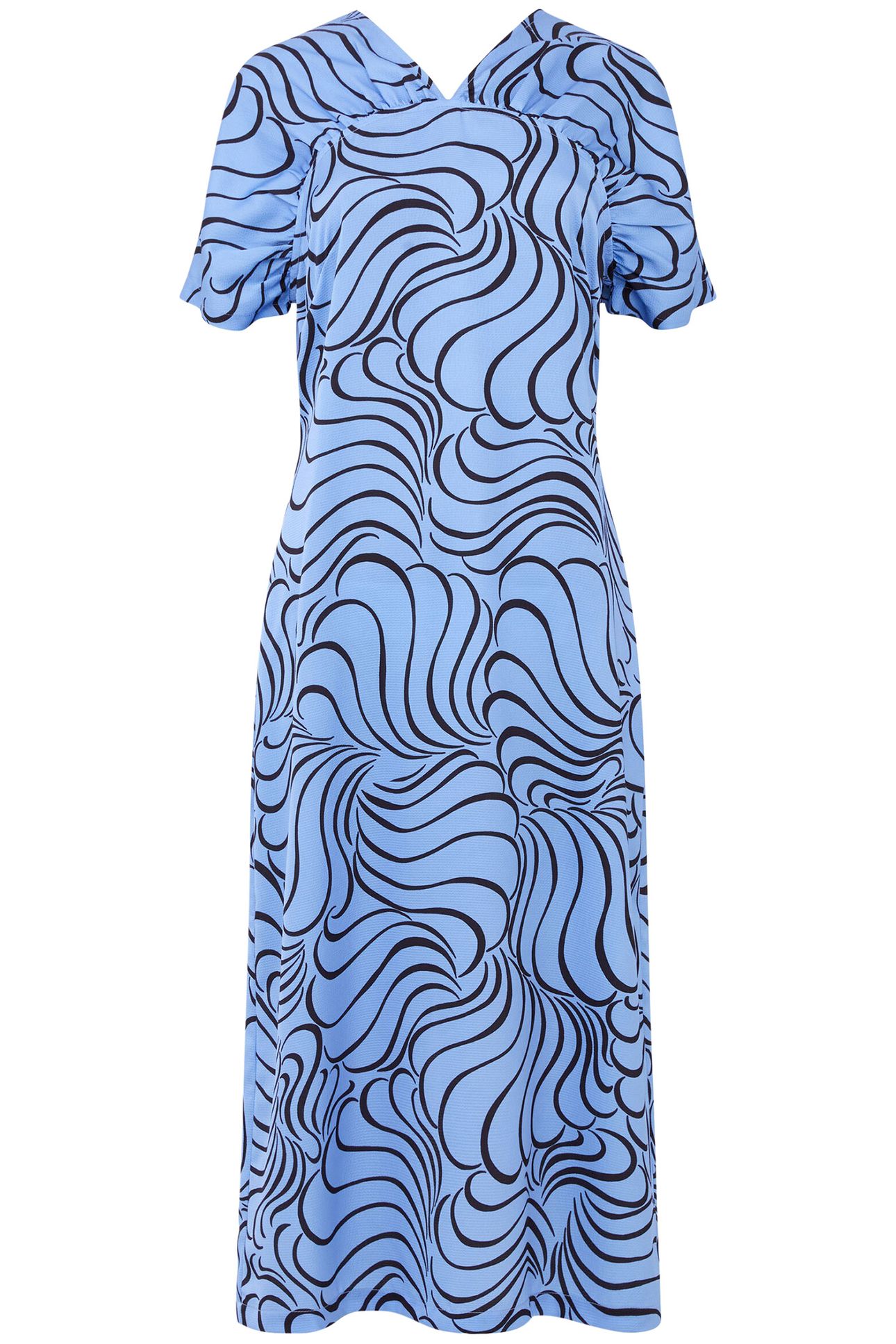 FELECIA ELIZA DRESS DUSTED BLUE/BLACKOUT 3